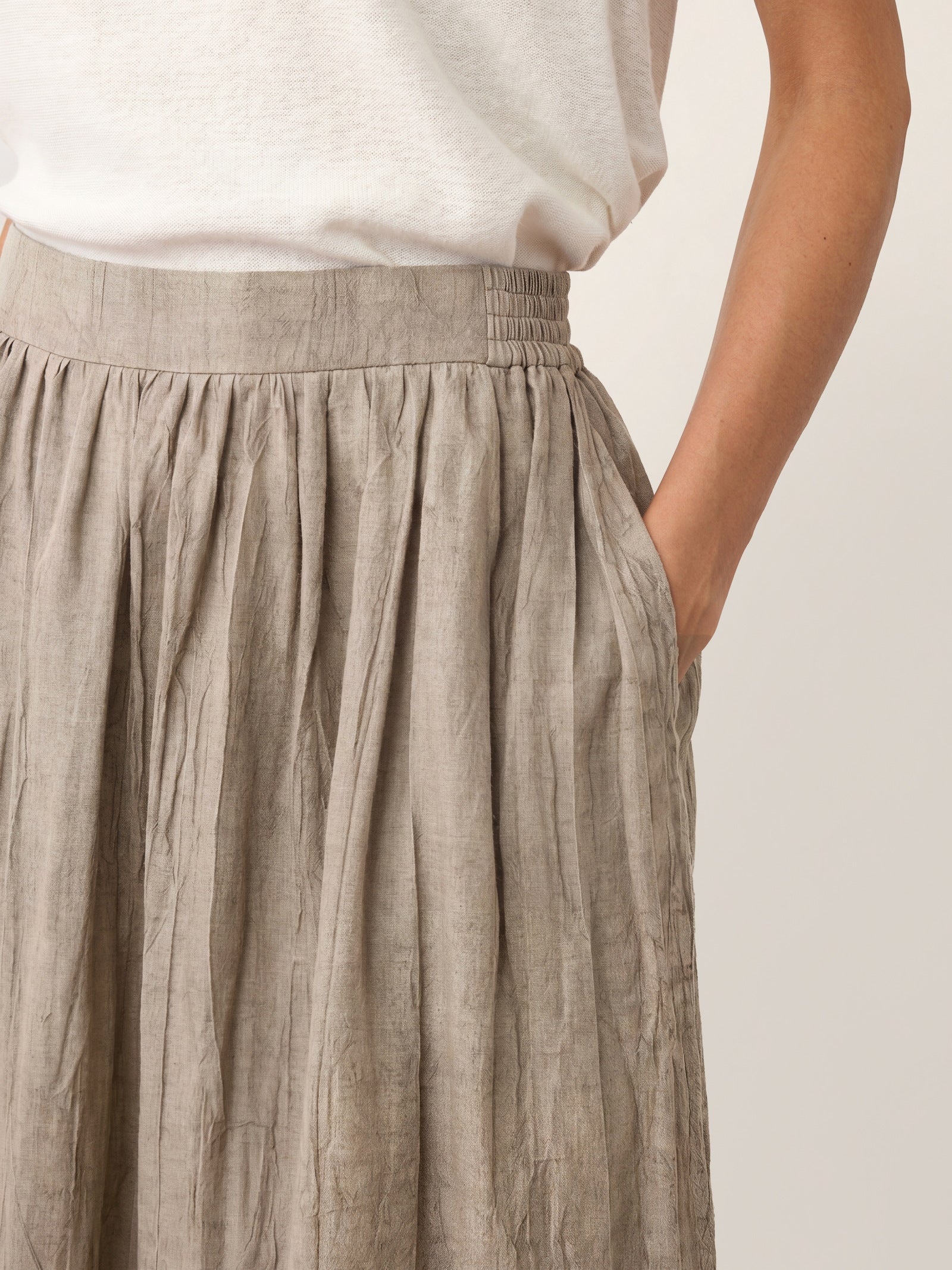 Lyocell Textured Pleated Waist Skirt ROSAMUND DestGlow