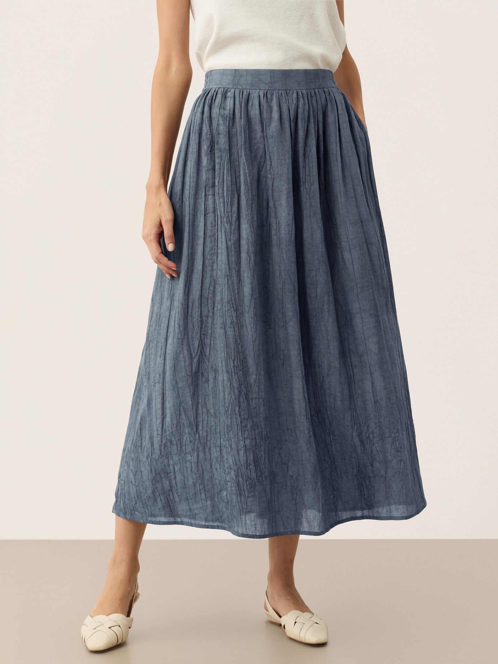 Lyocell Textured Pleated Waist Skirt ROSAMUND DestGlow