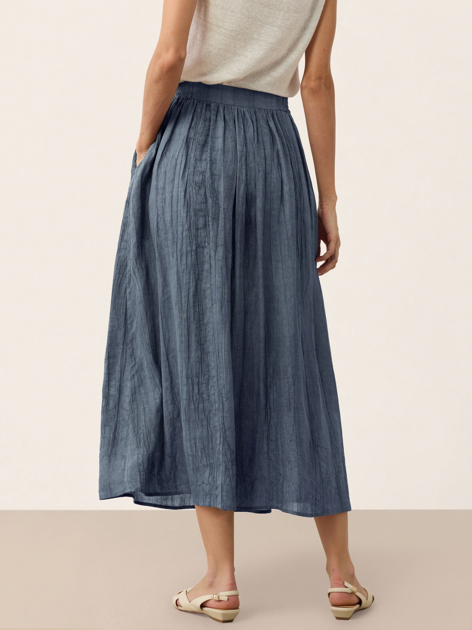 Lyocell Textured Pleated Waist Skirt ROSAMUND DestGlow