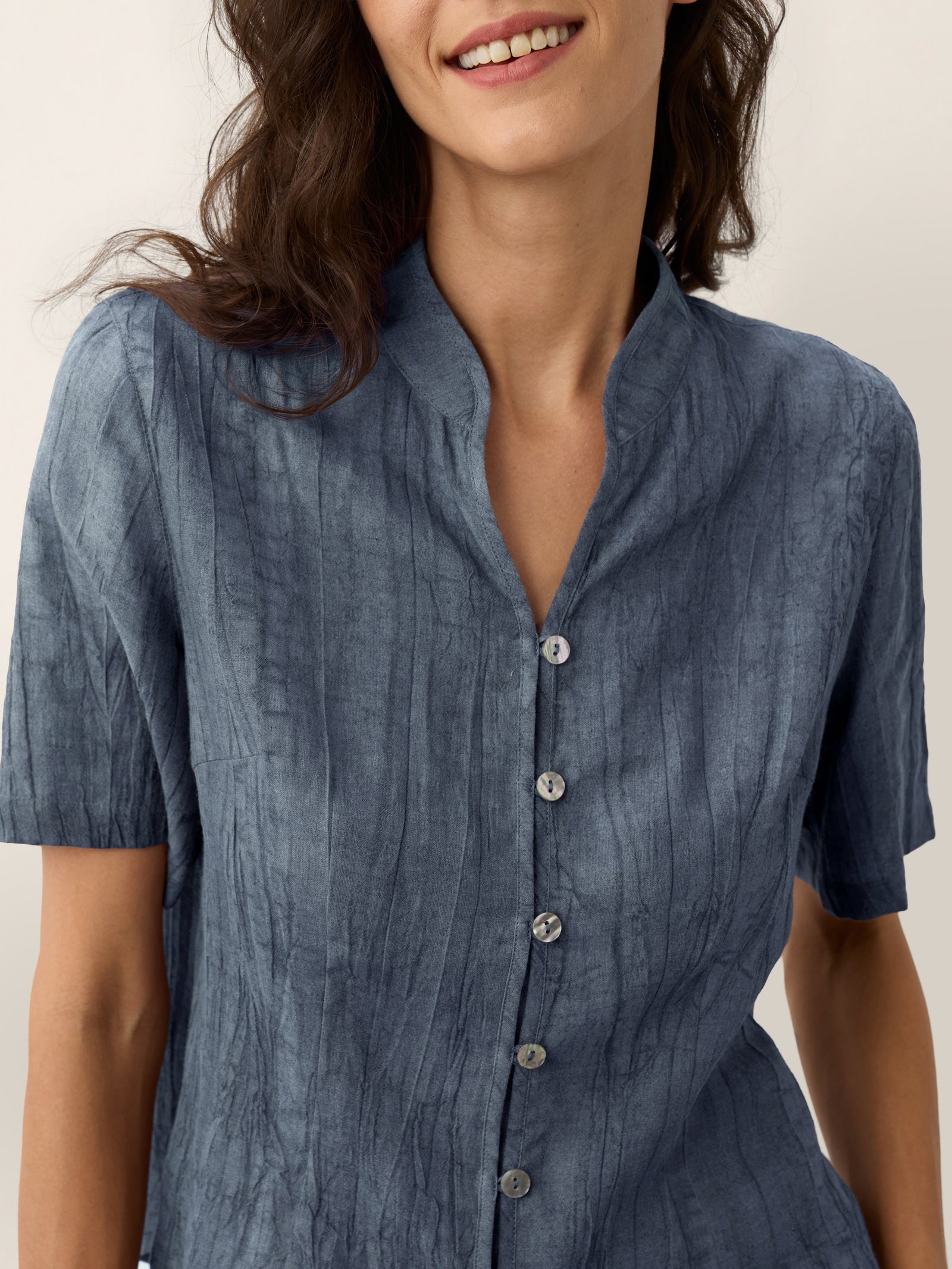 Lyocell Textured Stand Collar Shirt Jacket PHILIPPA DestGlow
