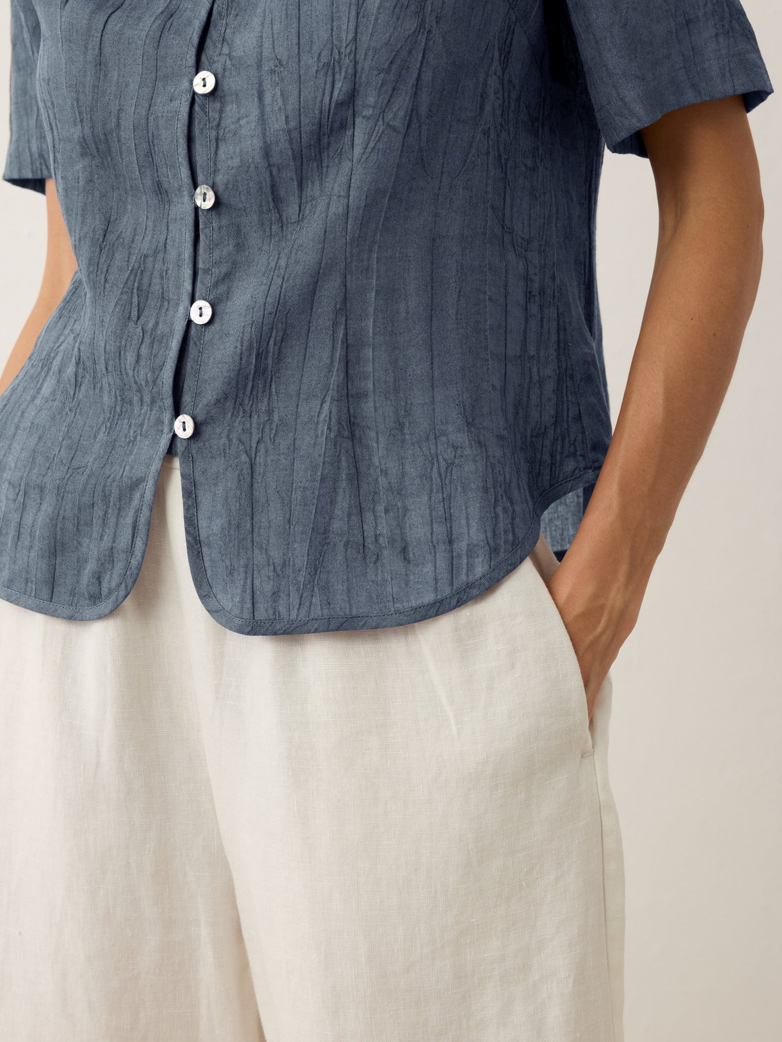 Lyocell Textured Stand Collar Shirt Jacket PHILIPPA DestGlow