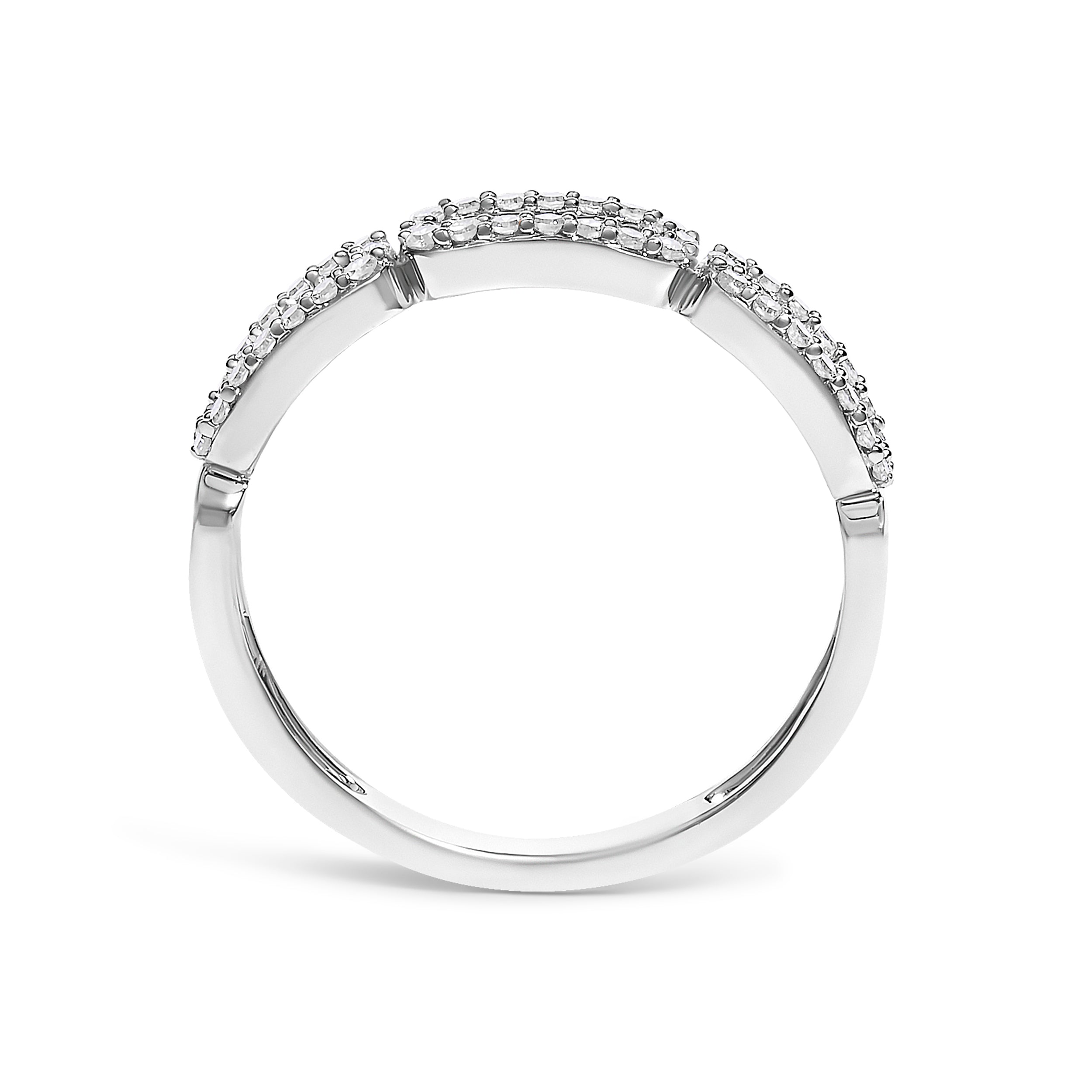 14K White Gold 1/4 Cttw Diamond Paper Clip Ring DestGlow