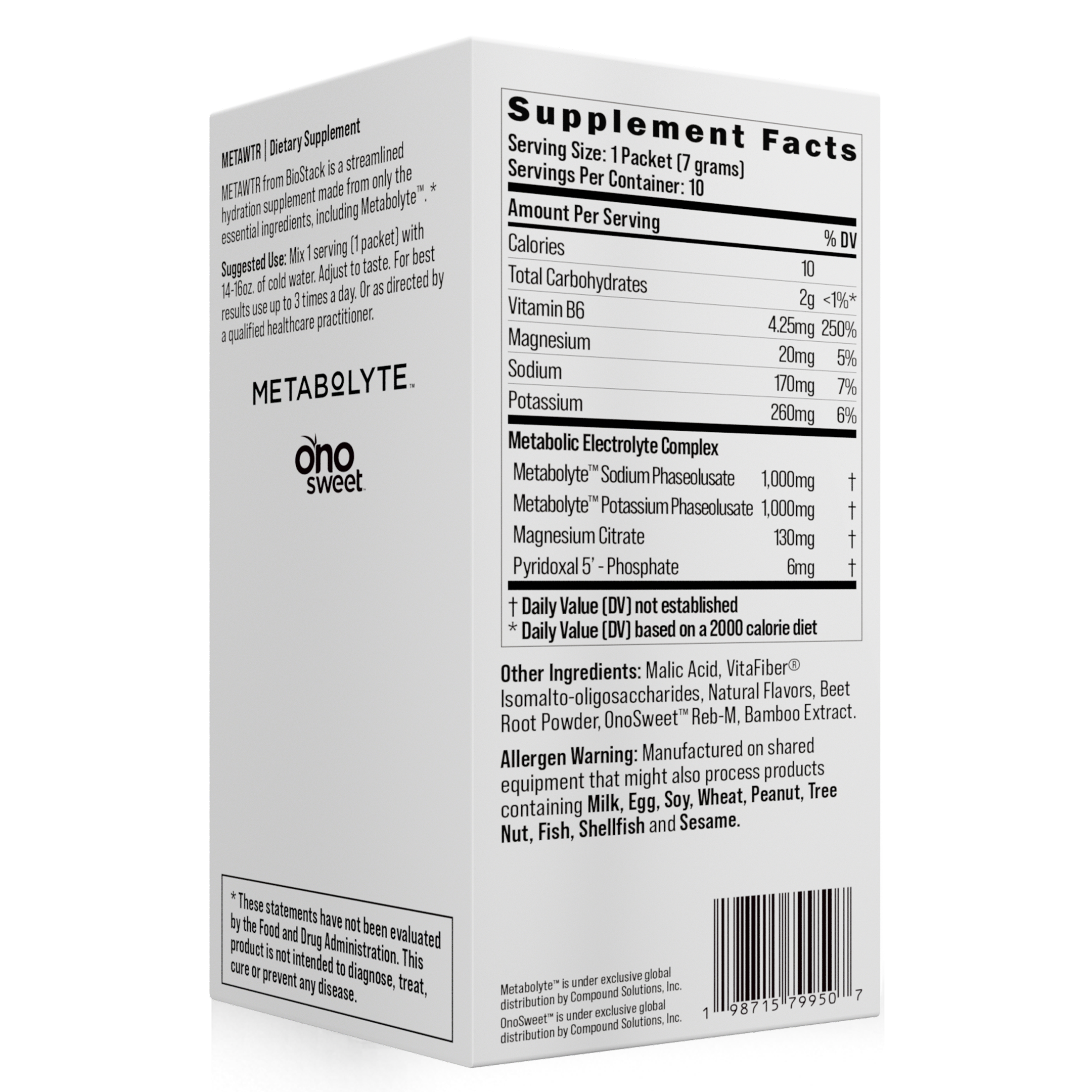 MetaWTR Hydration Fruit Punch - 10 Stick Pack by BioStack