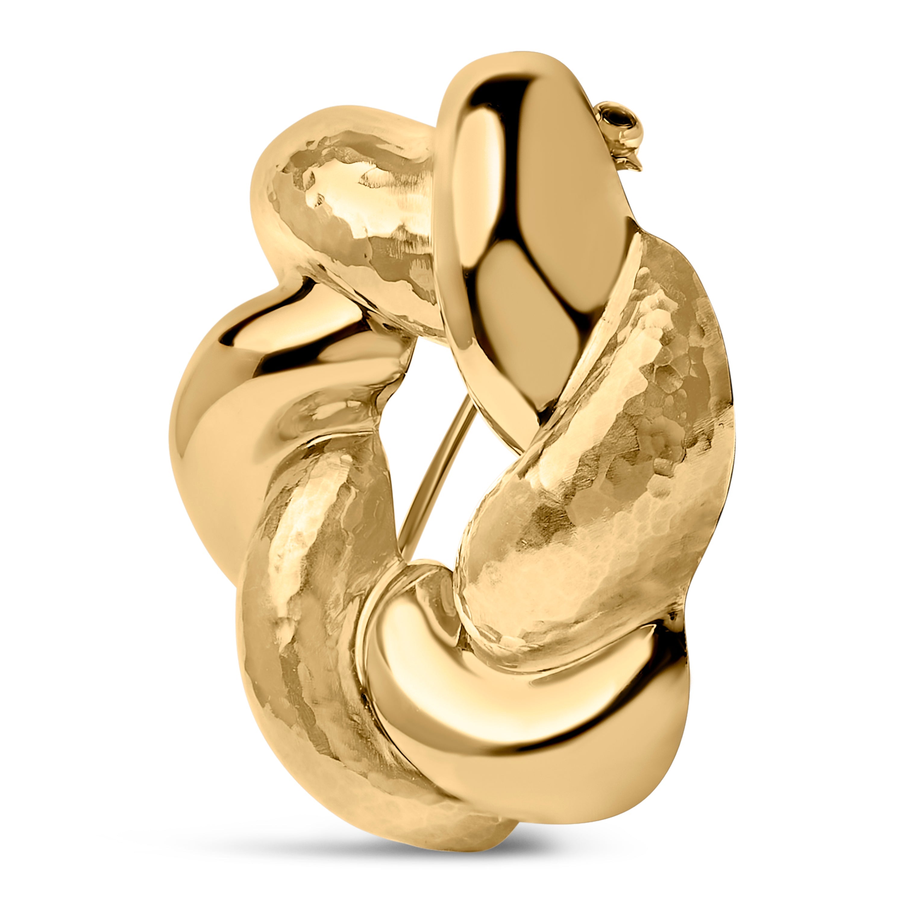 18K Yellow Gold Sculpted Knot Brooch by Bids.com