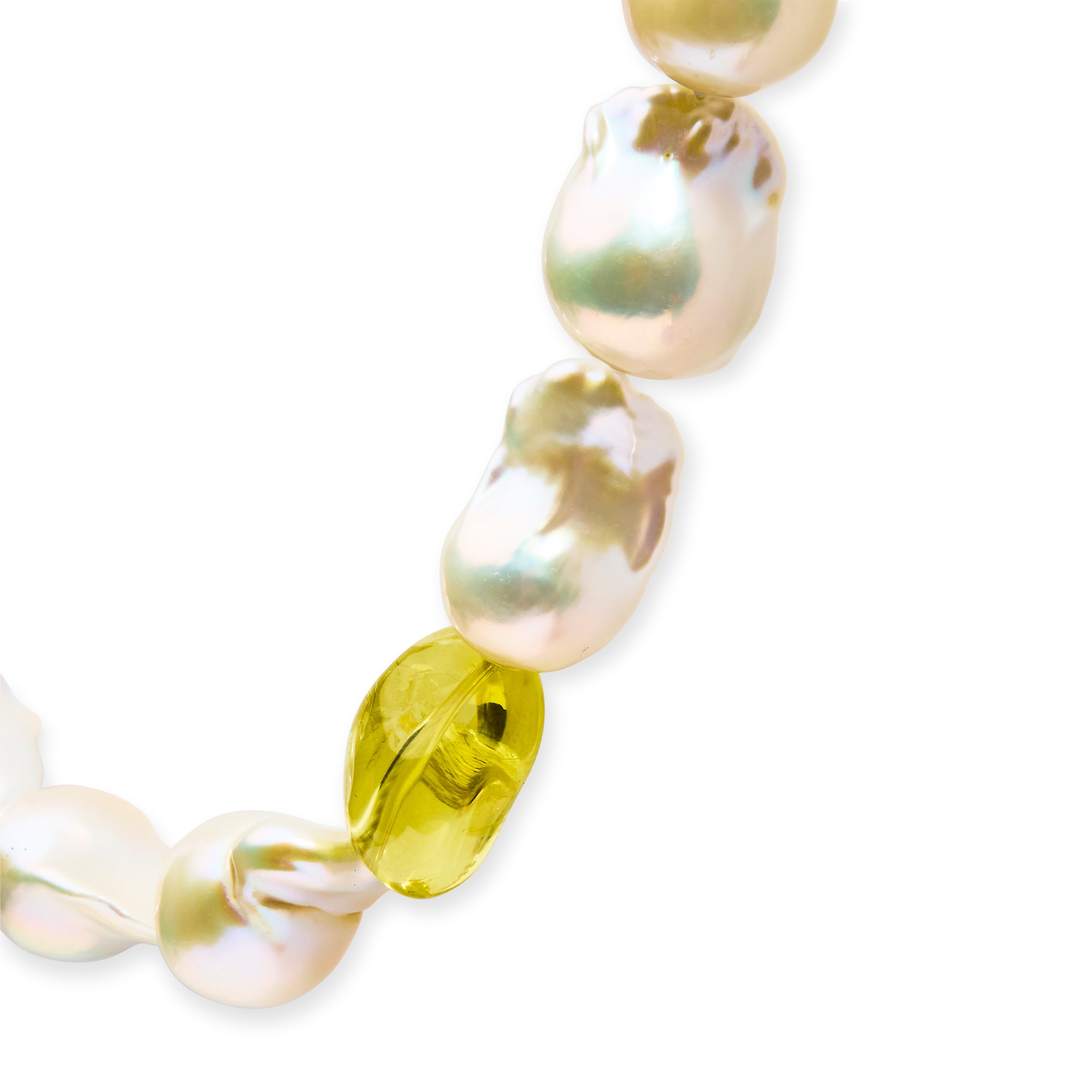 14K Yellow Gold Citrine, Amethyst, and Baroque Pearl Strand Necklace - 18" Inches by Bids.com
