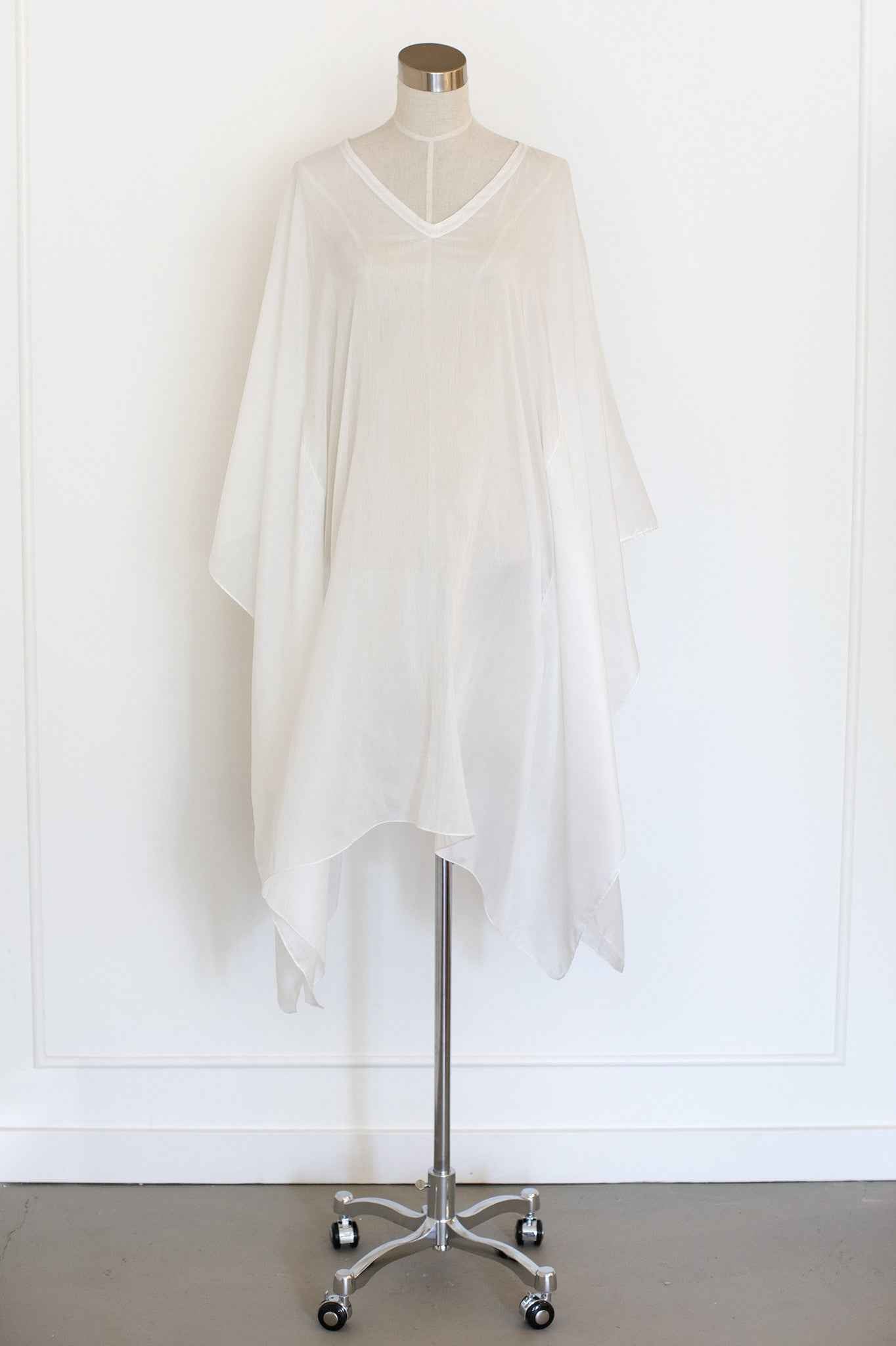 Cotton/Silk Kaftan V Neck 34" - DestGlow
