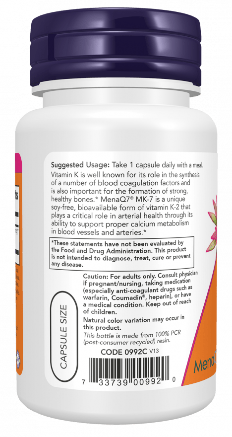 MK-7 Vitamin K-2 100mcg by Country Life Natural Foods