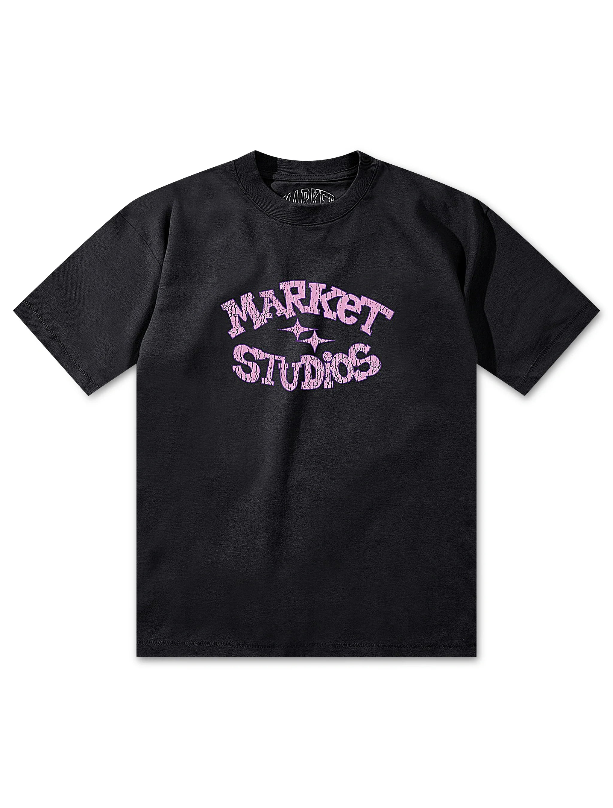 Market Studios Smiley Old School Tee - Washed Black by Denim Exchange