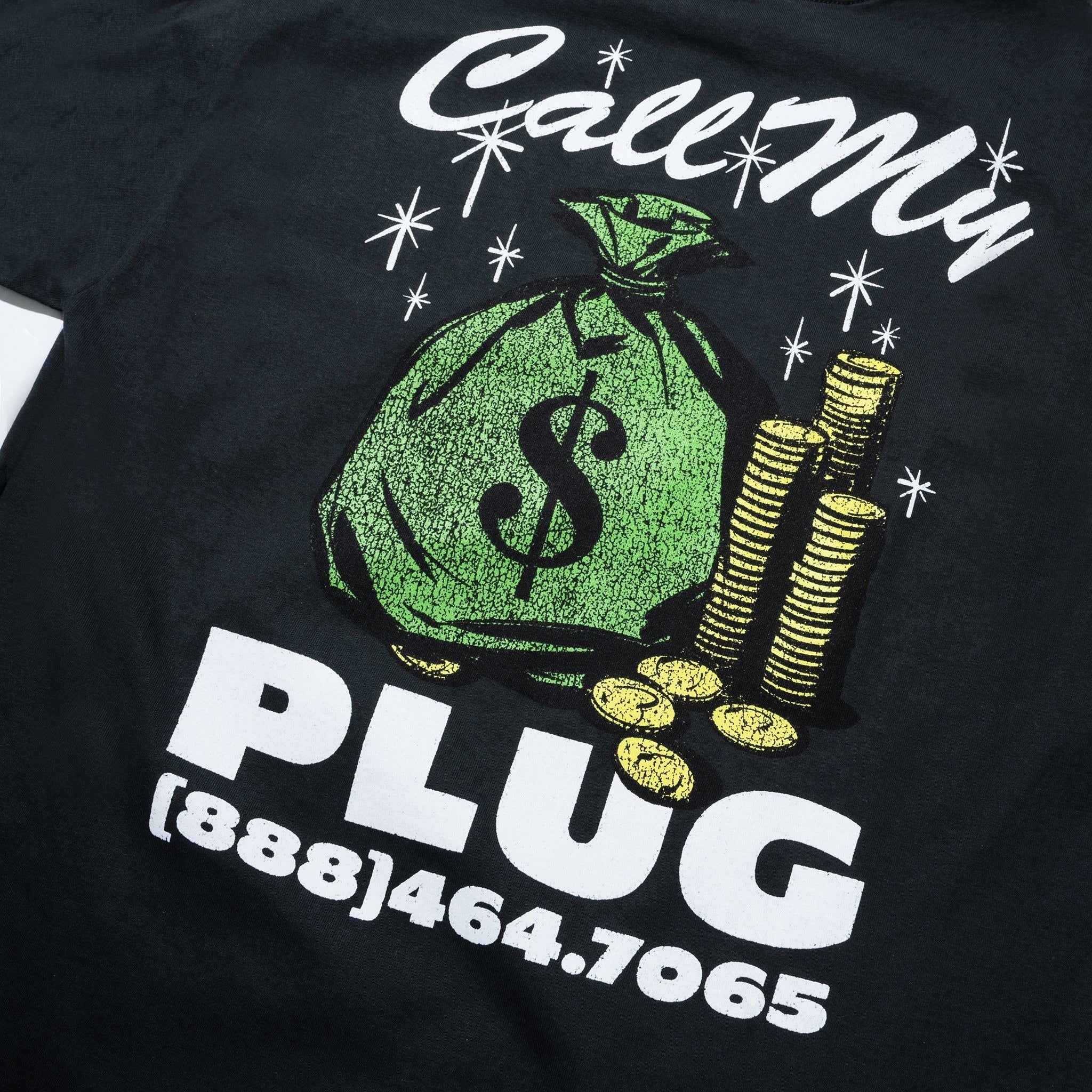 Market Studios Call My Plug Tee - Washed Black by Denim Exchange