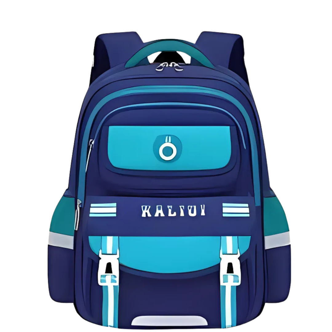 KALIUI Mochila Escolar Azul con Detalles Aqua (Grande) DestGlow