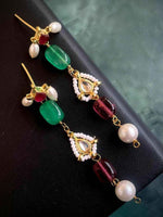 Joban Fashion Semi Precious Stones With Pearl And Pachi Kundan Earring