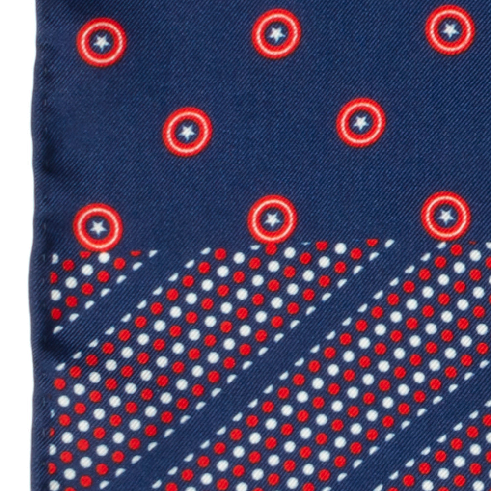Marvel Captain America Shield Navy Pocket Square by Cufflinks.com