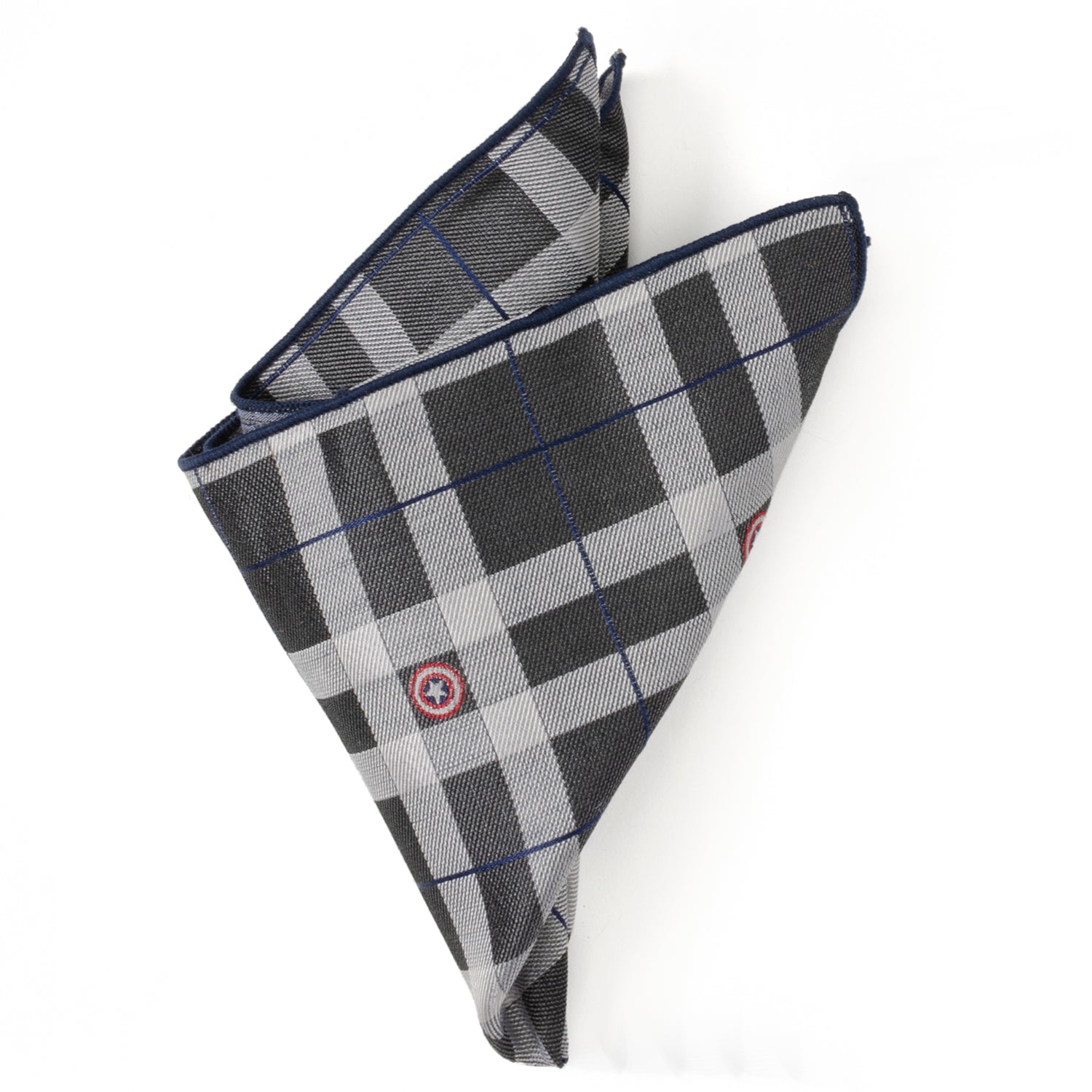 Marvel Captain America Gray Plaid Pocket Square by Cufflinks.com
