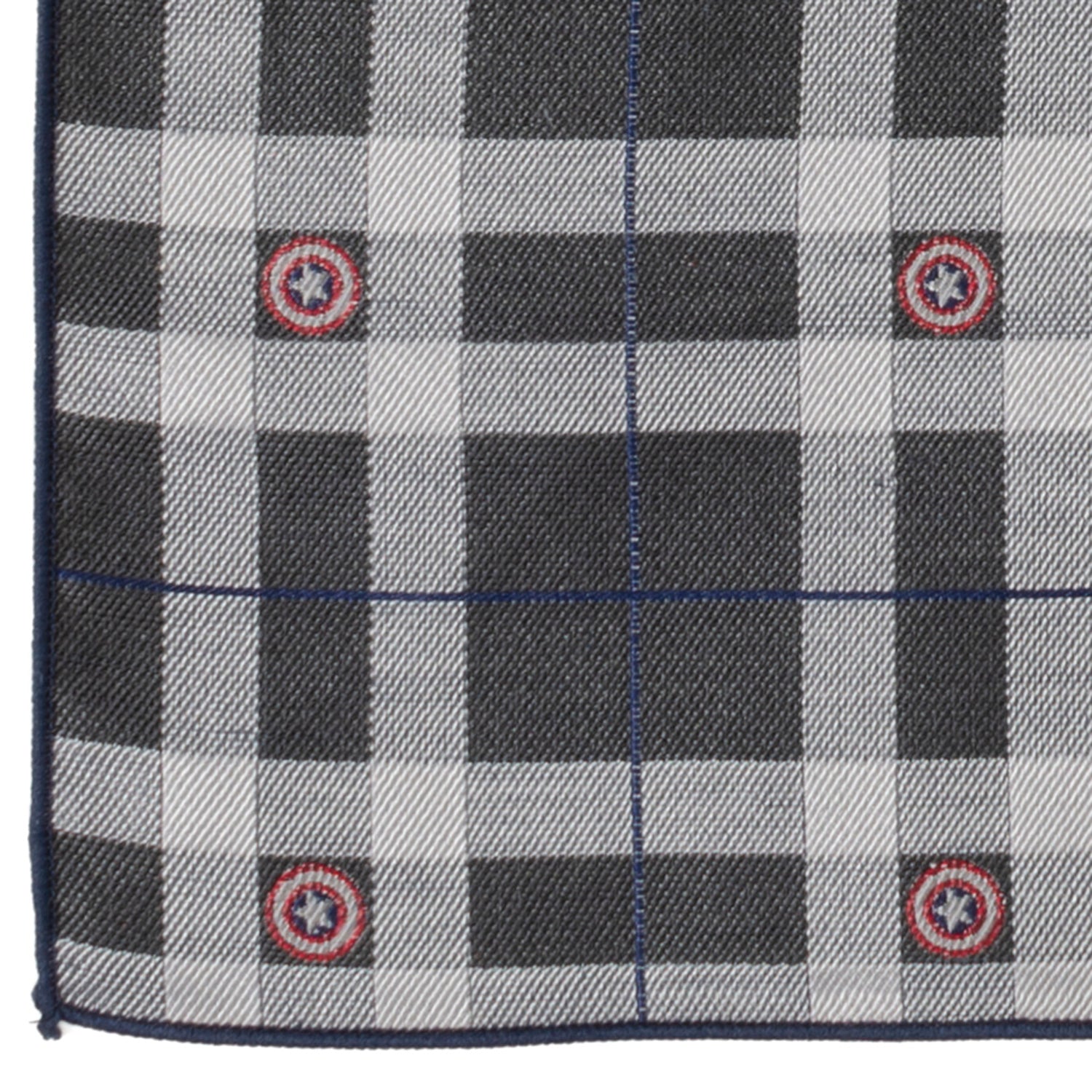 Marvel Captain America Gray Plaid Pocket Square by Cufflinks.com