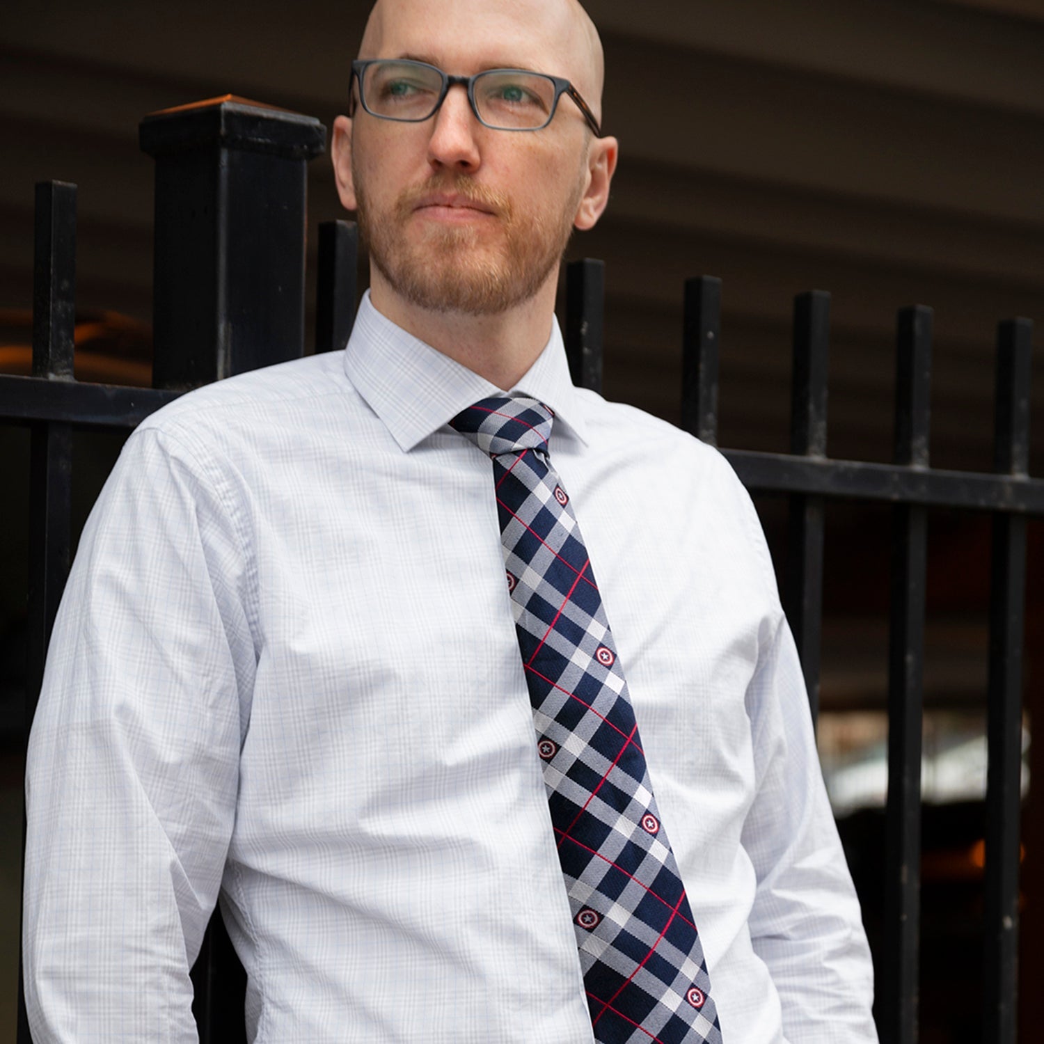 Marvel Captain America Blue Plaid Tie by Cufflinks.com