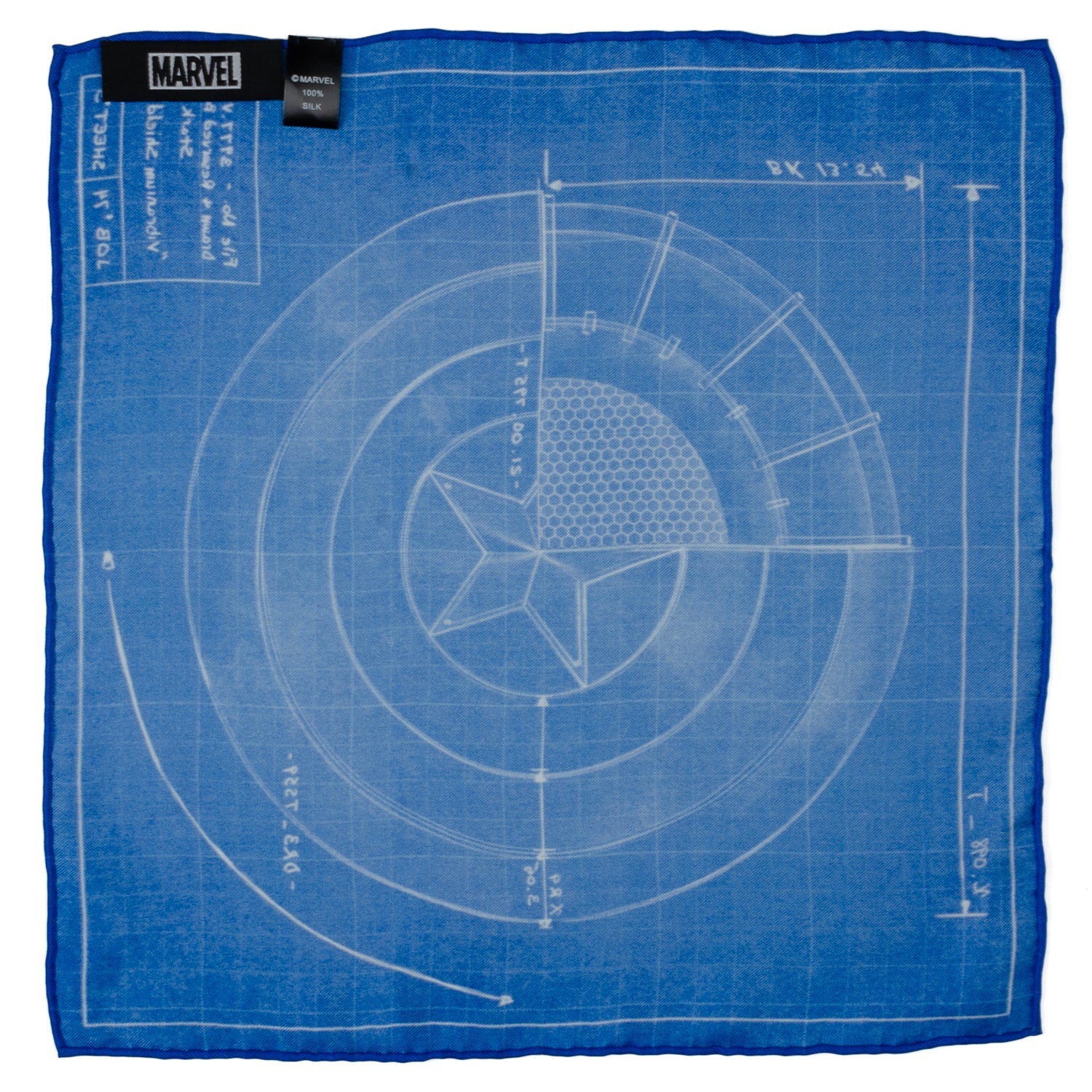 Marvel Captain America Shield Blueprint Pocket Square by Cufflinks.com