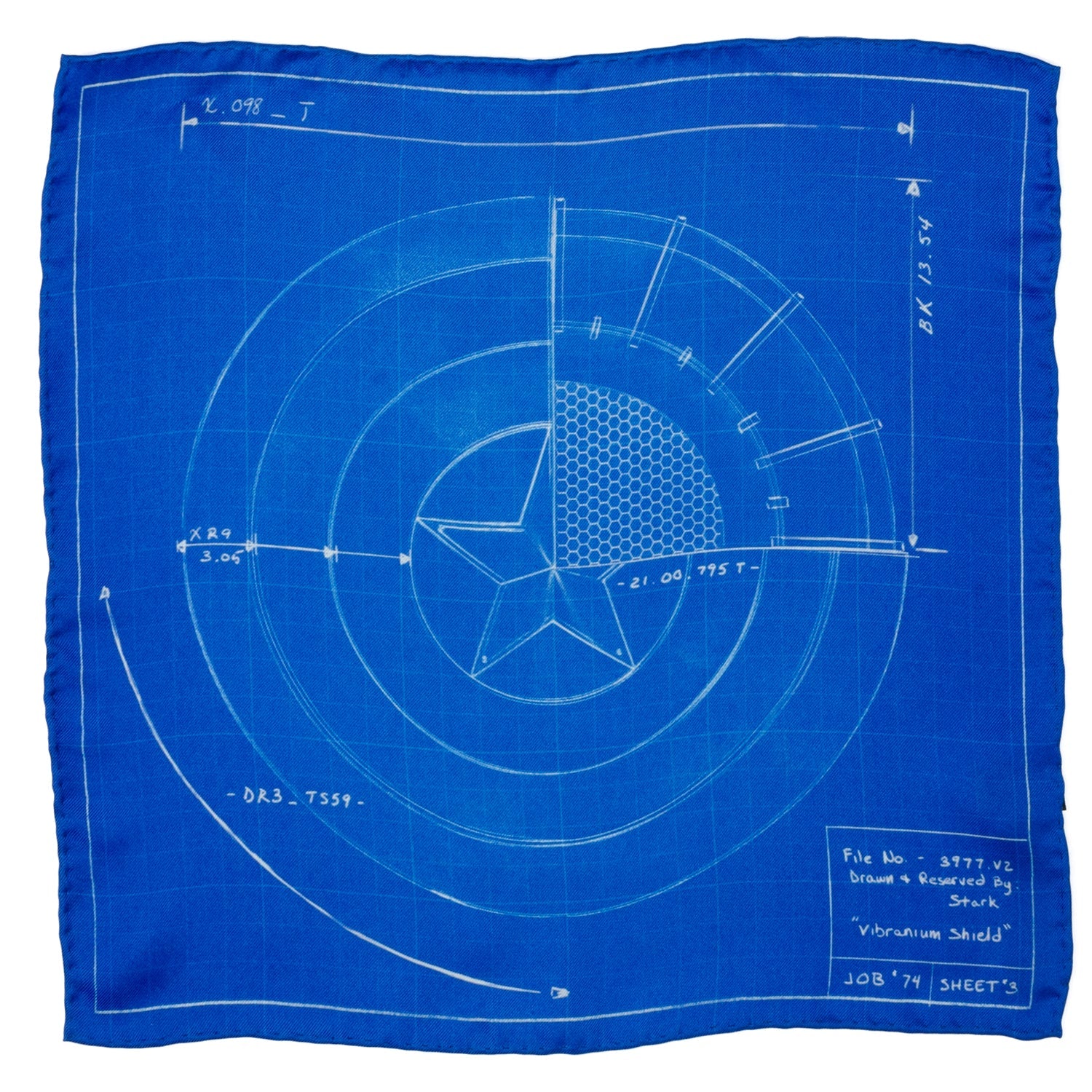 Marvel Captain America Shield Blueprint Pocket Square by Cufflinks.com