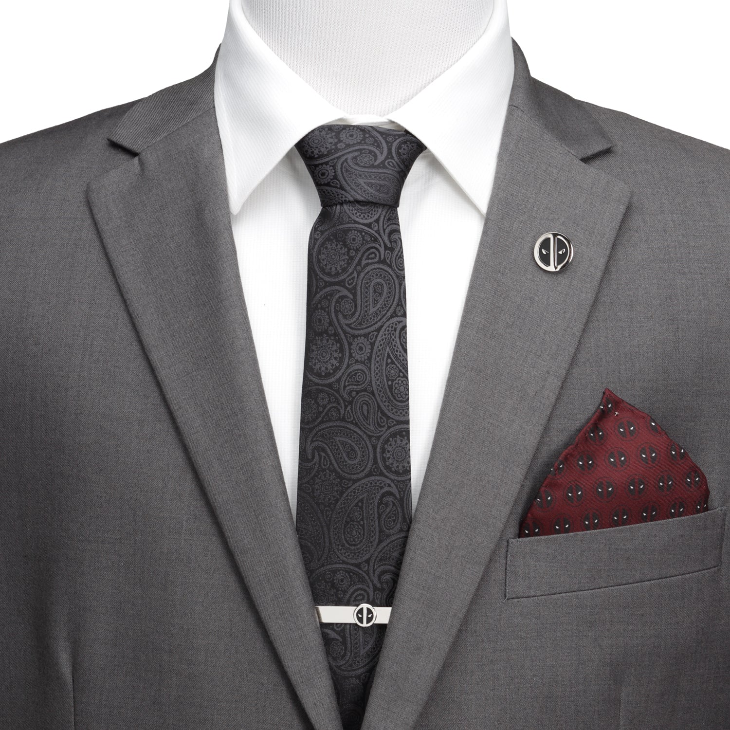 Marvel Deadpool Hidden Paisley Black Silk Men&