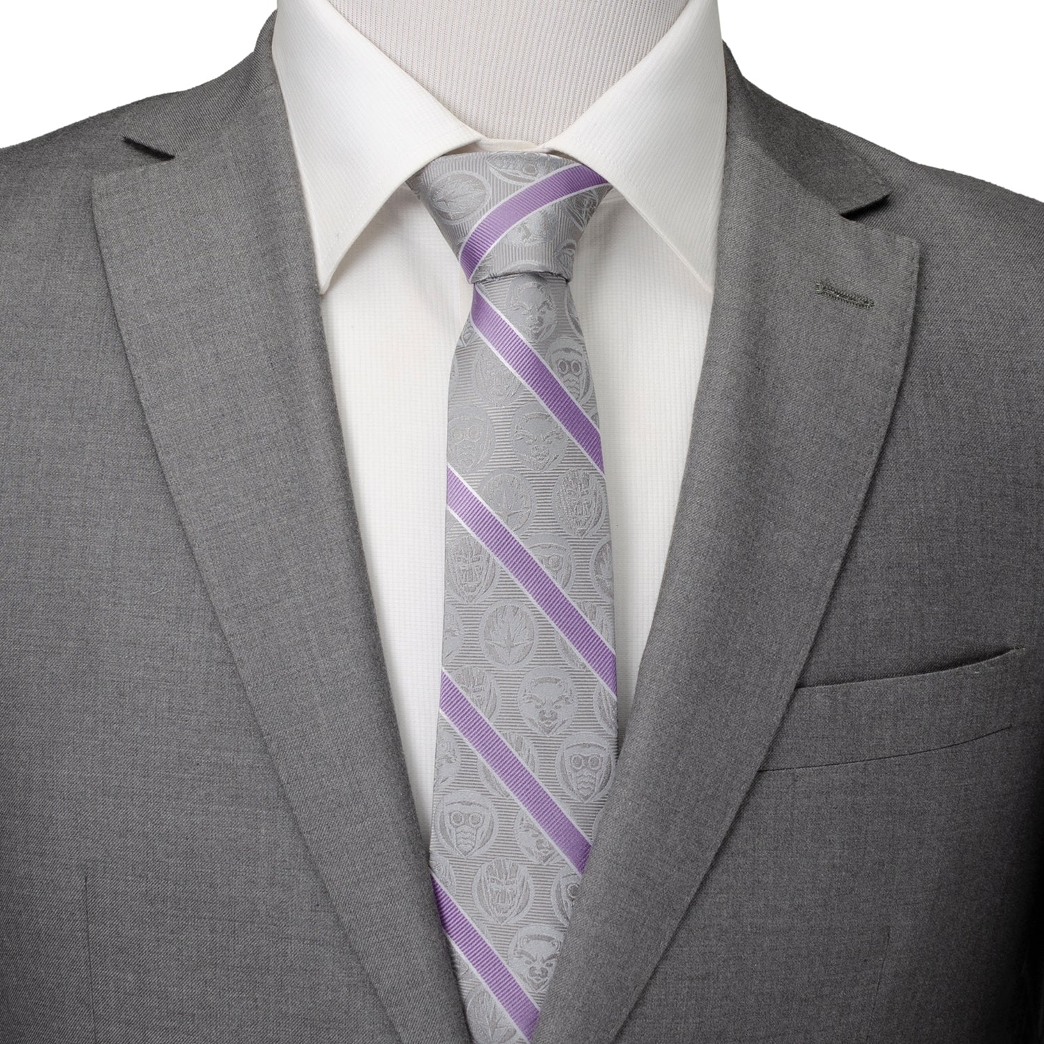 Marvel Guardians of the Galaxy Gray Stripe Tie by Cufflinks.com