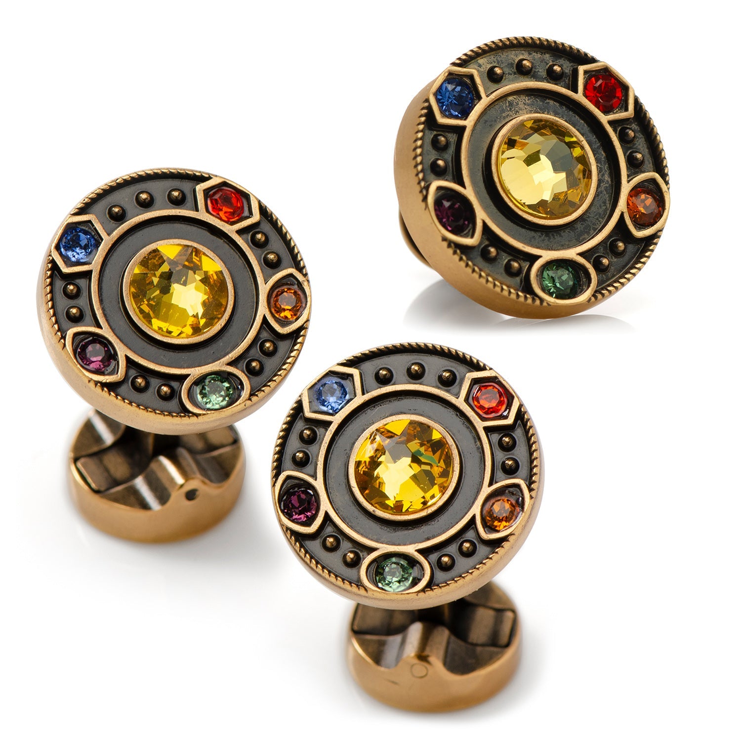 Marvel Avengers Infinity Stones Cufflinks and Lapel Pin Gift Set