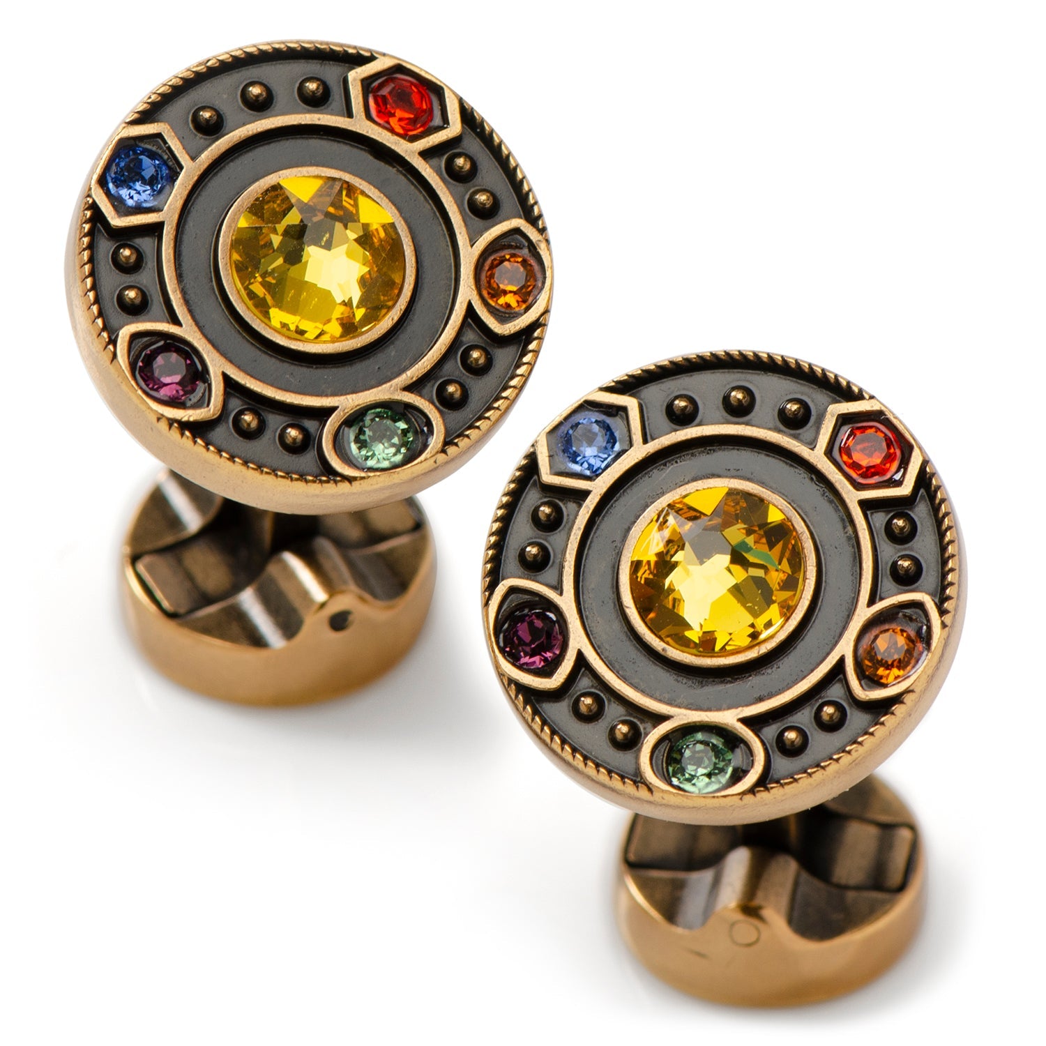 Marvel Avengers Infinity Stones Antique Gold Cufflinks by Cufflinks.com