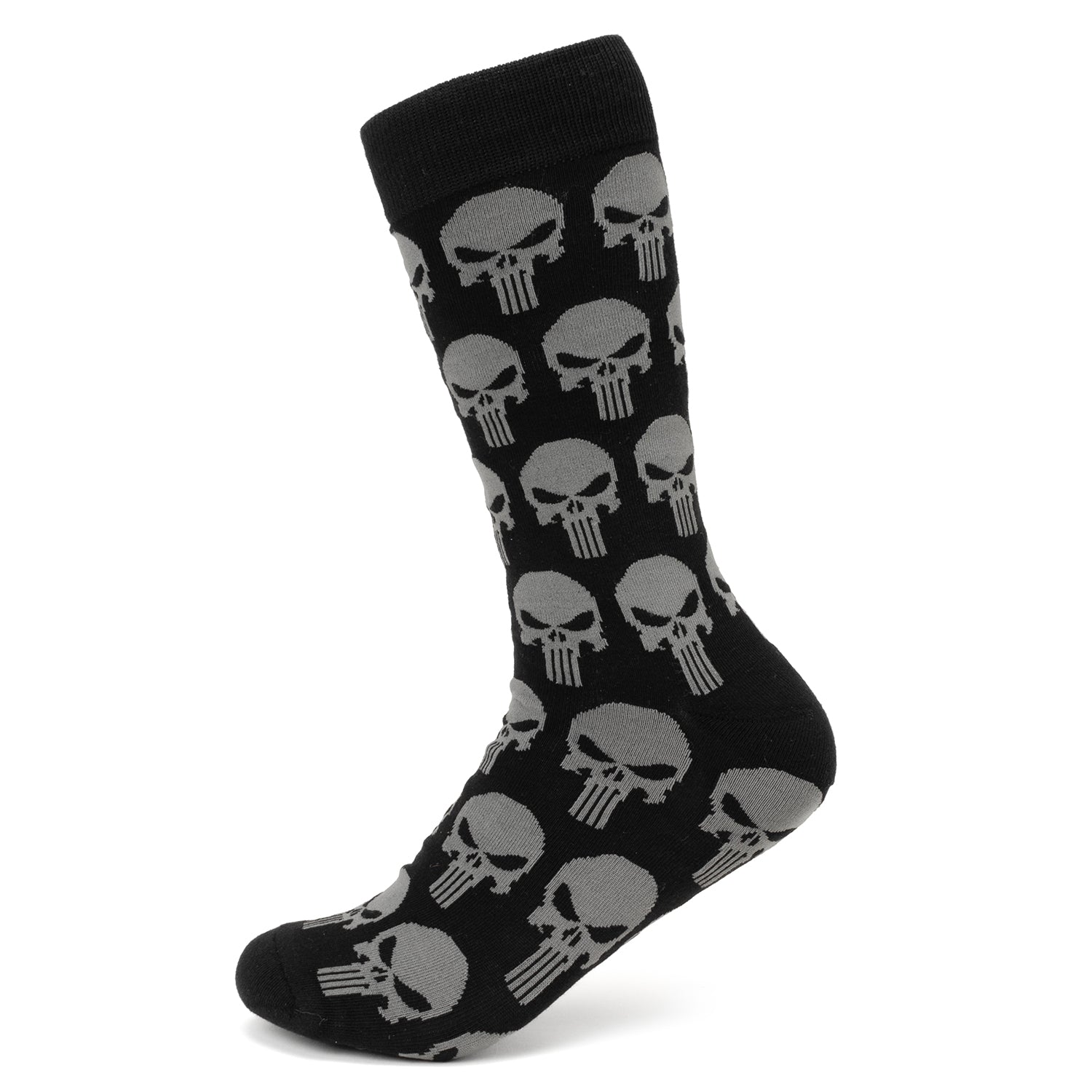Marvel Punisher Black Socks and Silver Lapel Pin Gift Set by Cufflinks.com