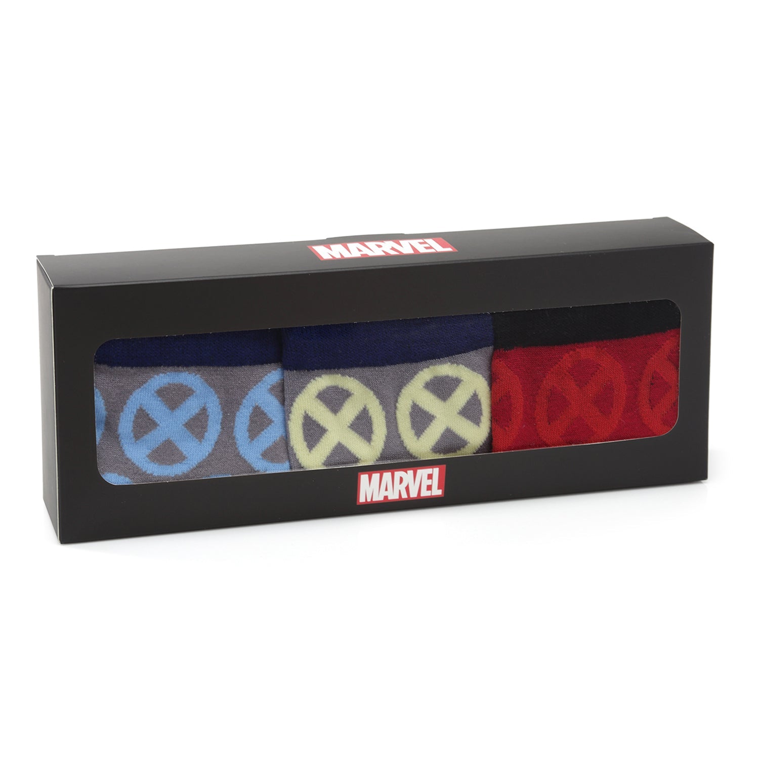 Marvel X-Men Socks 3 Pack with Lapel Pin Gift Set by Cufflinks.com