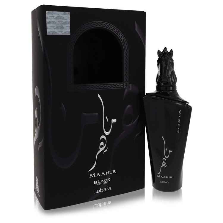 Maahir Black Edition by Lattafa Eau De Parfum Spray (Unisex) 3.4 oz for Women