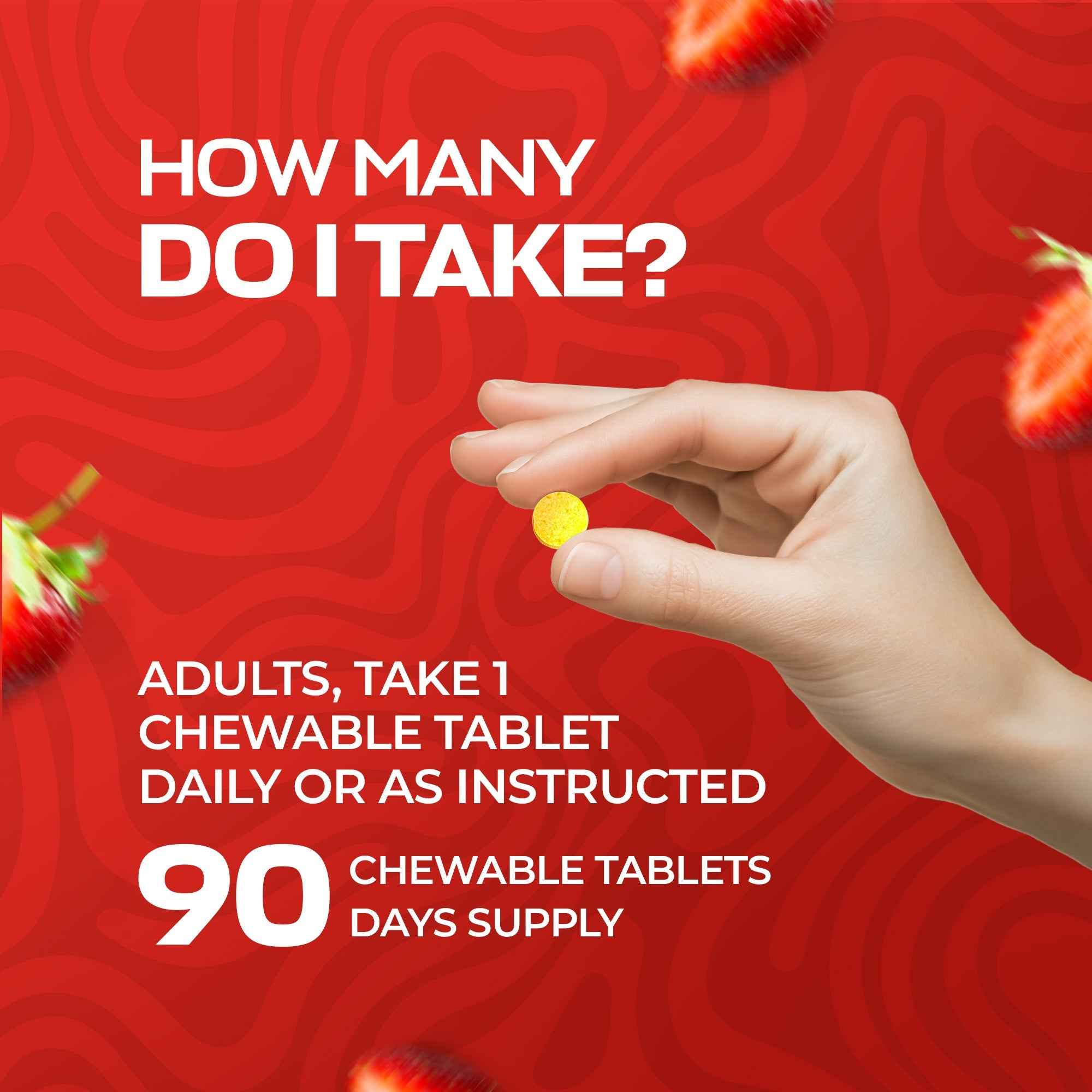 CoQ10 100mg Strawberry Chewable Tablets