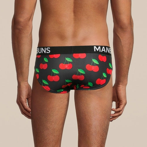 Men's Cherry Brief Underwear - Fun Novelty Fruit Print Underwear