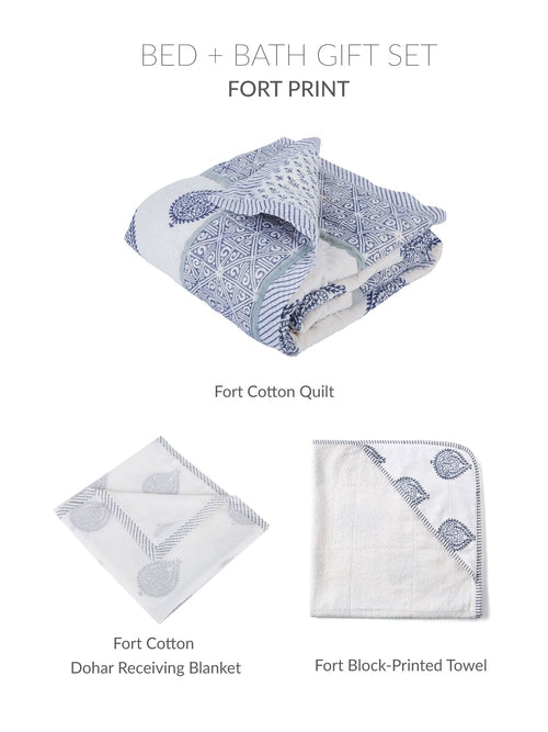 Going Home Newborn Bed + Bath Gift Set - 4-Piece Handmade Baby Gift