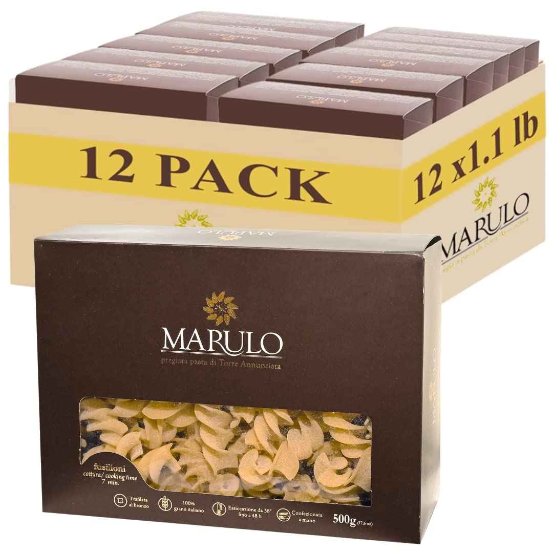 Marulo, Fusilloni Pasta, Artisan Bronze Die-Cut Pasta, 12 Pack x 1.1 lb