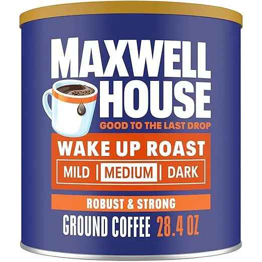 Maxwell House Medium Wake Up Roast Ground Coffee – 28.4 oz Canister