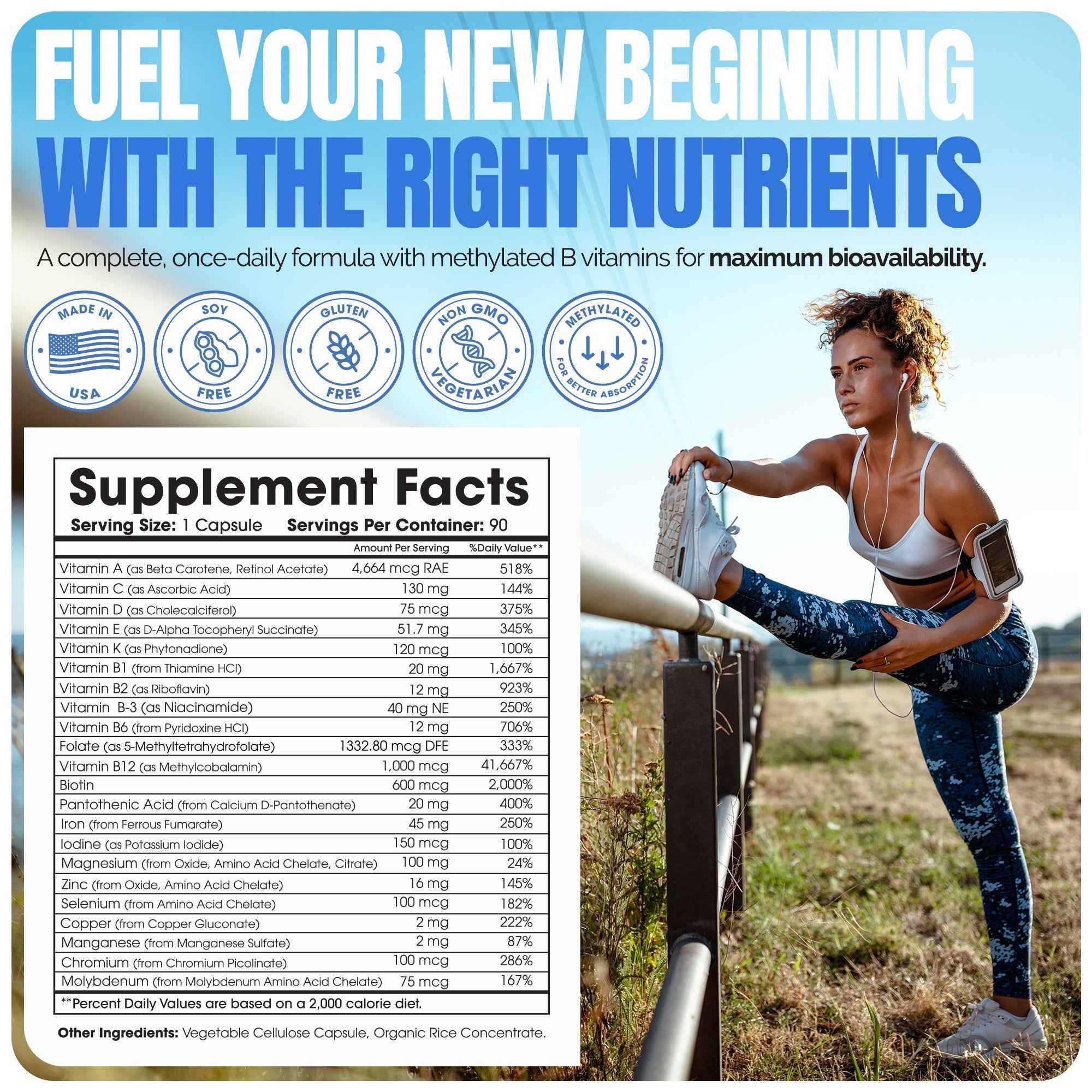 Methylated Bariatric Multivitamins with 45mg Iron 1 capsule a day