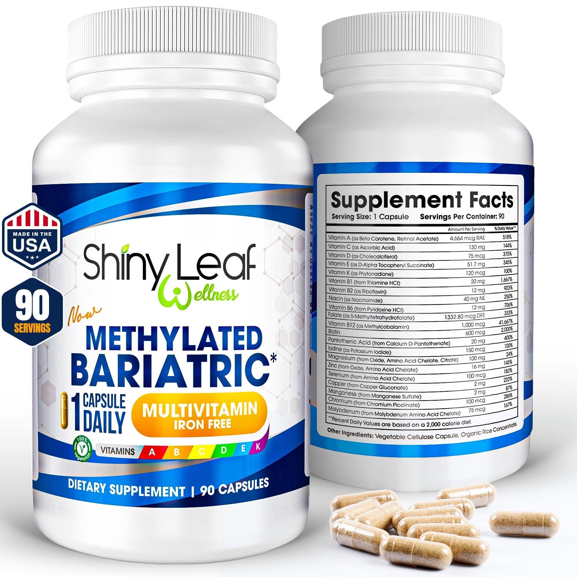 Shiny Leaf Methylated Bariatric Multivitamin Without Iron DestGlow