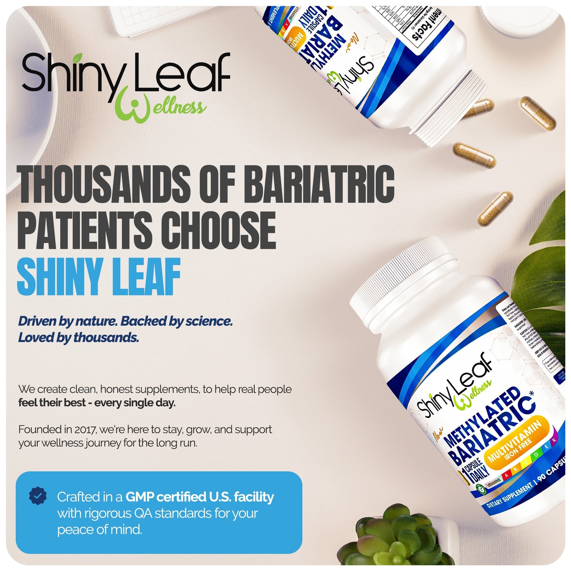 Shiny Leaf Methylated Bariatric Multivitamin Without Iron DestGlow