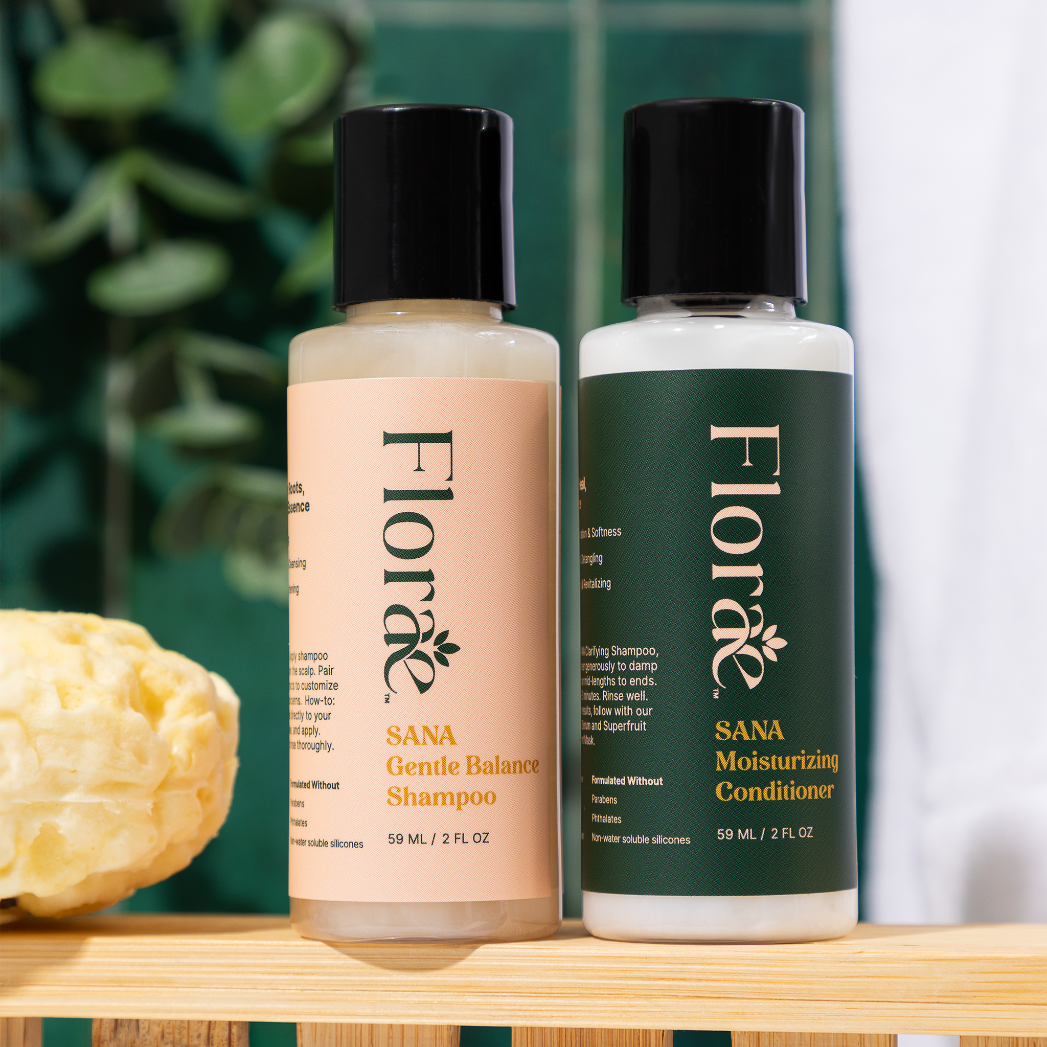 Travel Minis SANA Shampoo & Conditioner Set by Floraebeauty