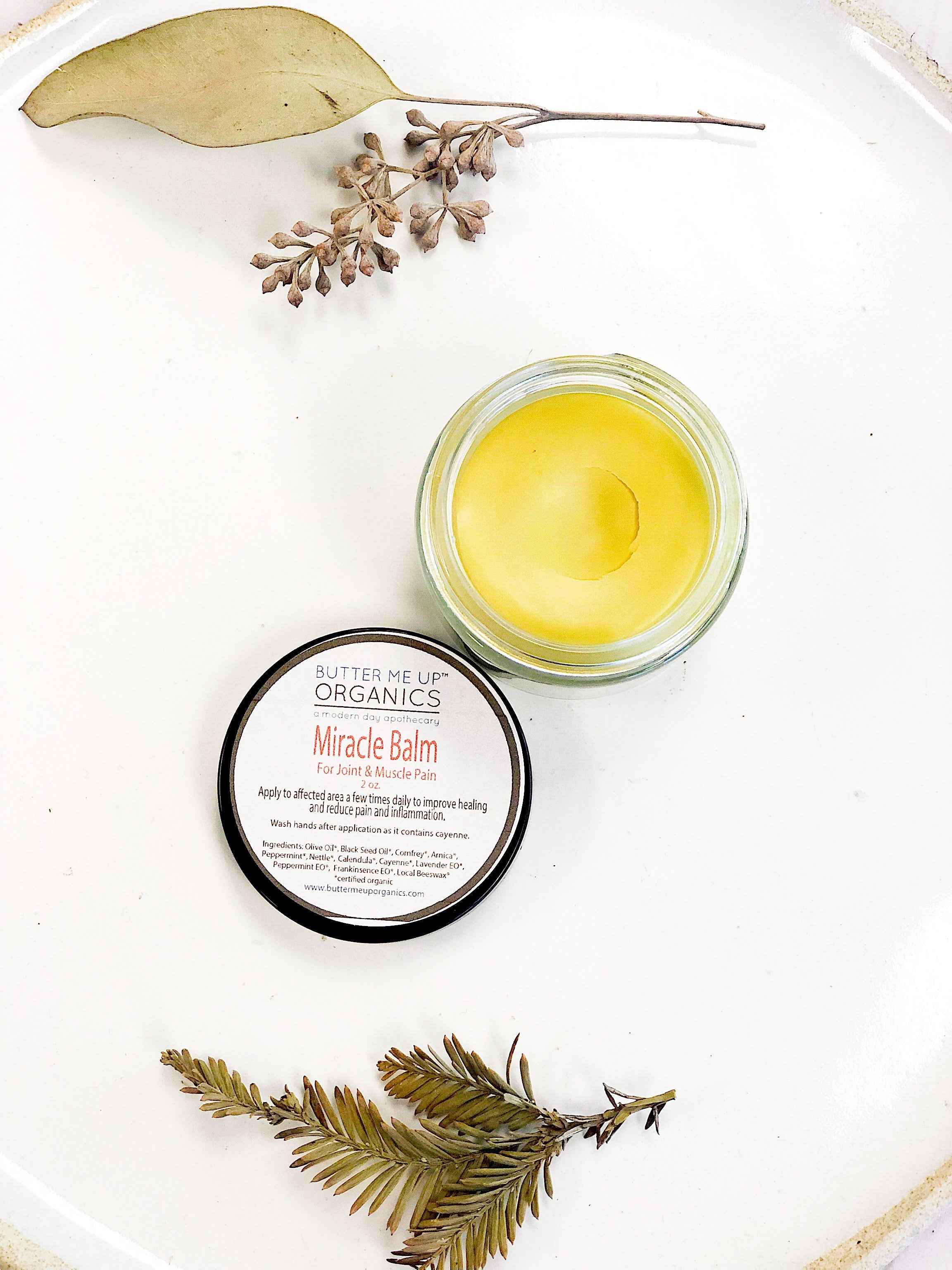 Miracle Balm / Organic Herbal Pain Balm / Muscle Pain / Deep Joint Pain / Pain Relief Balm / Pain Reliever / Sore Muscles / Sore Joints by Butter Me Up Organics