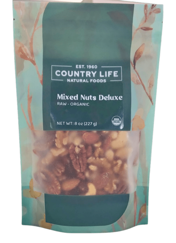 Mixed Nuts Deluxe, Raw, Organic by Country Life Natural Foods