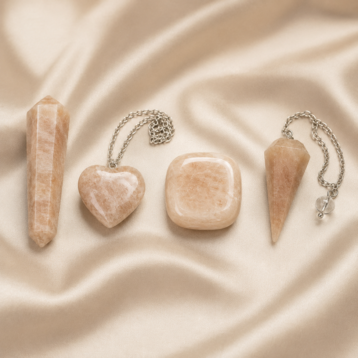 Moonstone Crystal Gift Set For Emotional Support and Protection, Real Polished Gemstones. DestGlow