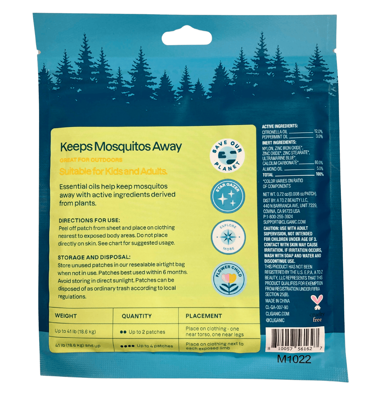 Mosquito Repellent Patches, Natural, Cliganic