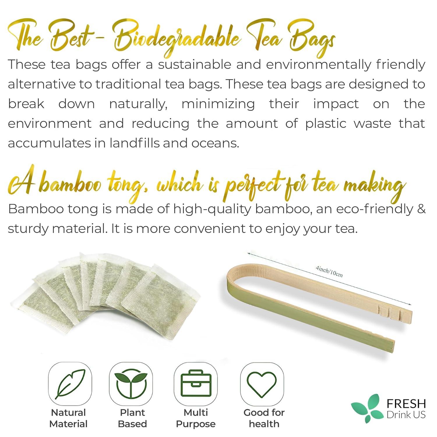 Mullein Leaf Tea Bags, 100% Natural & Pure from Mullein Leaves. Loose Leaf Mullein Herbal Tea. Made with Natural Material Tea Bags. No Sugar, No Caffeine, No Gluten, Vegan. by FreshDrinkUS - Natural and Premium Herbal Tea