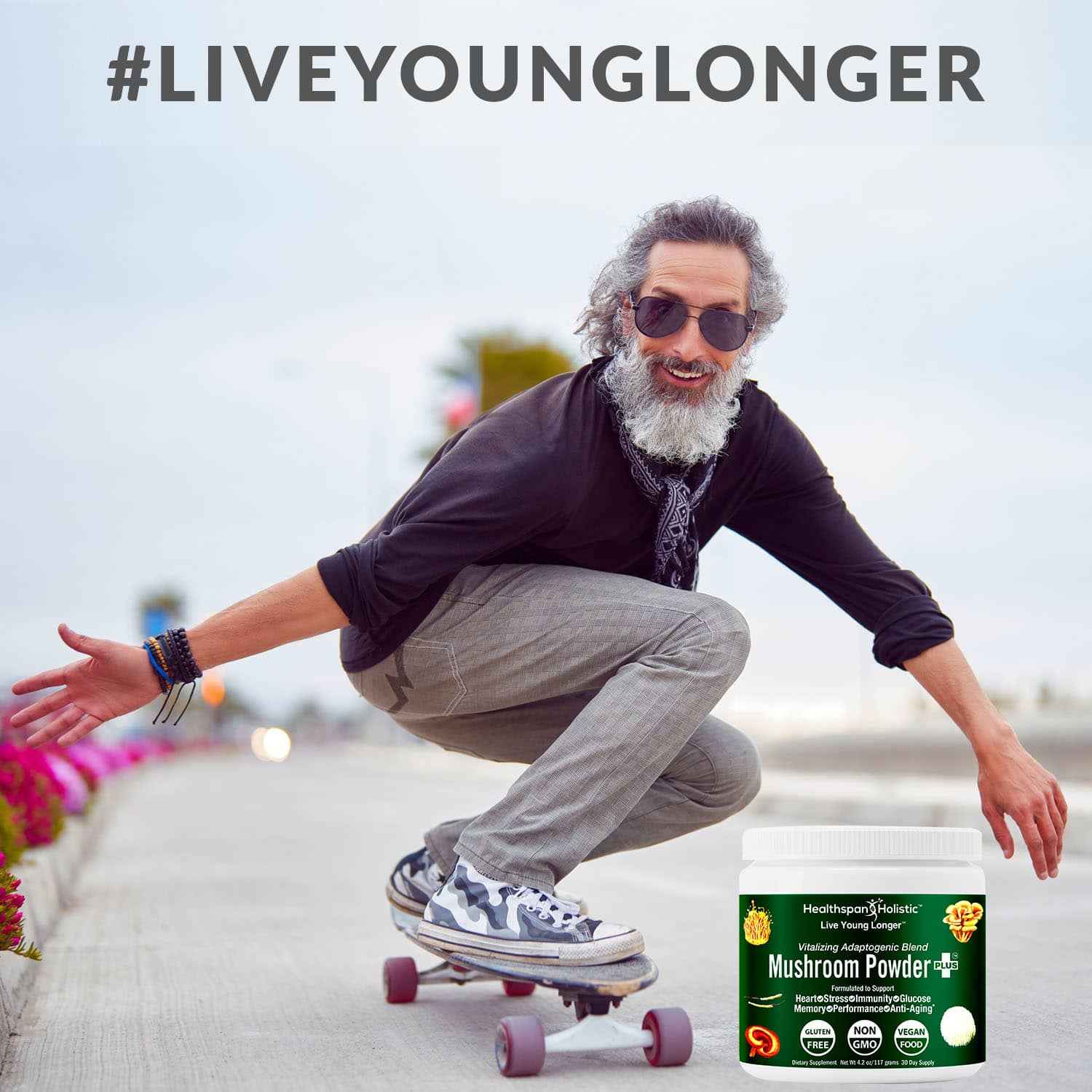 Organic Adaptogenic Mushroom Powder+ by Healthspan Holistic