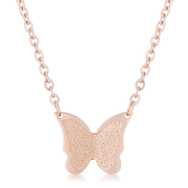 Avera Breanne Stainless Steel Butterfly Necklace DestGlow