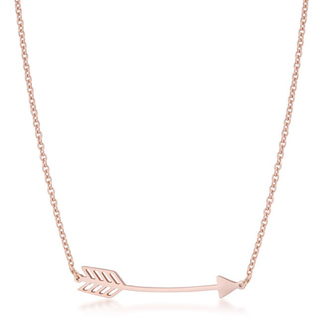 Avera Arianna Stainless Steel Arrow Necklace DestGlow