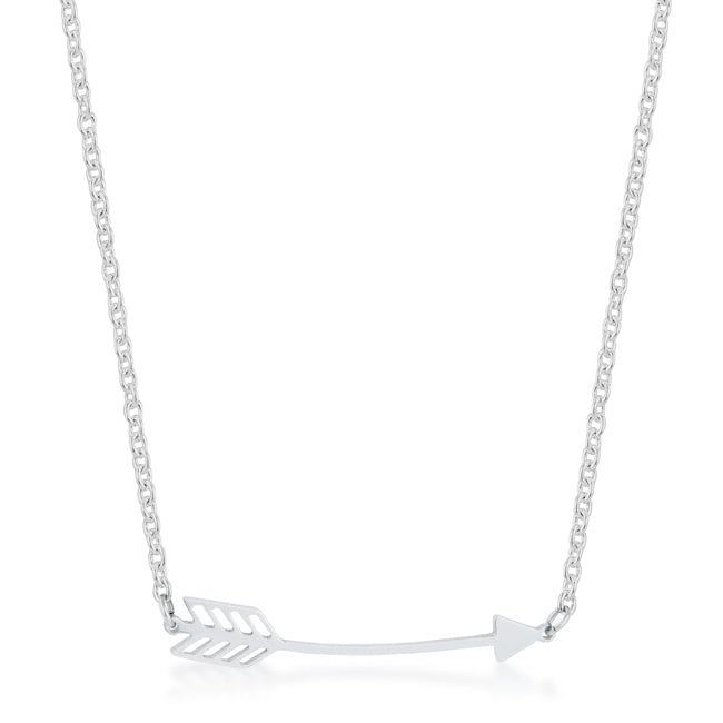Avera Arianna Stainless Steel Arrow Necklace DestGlow