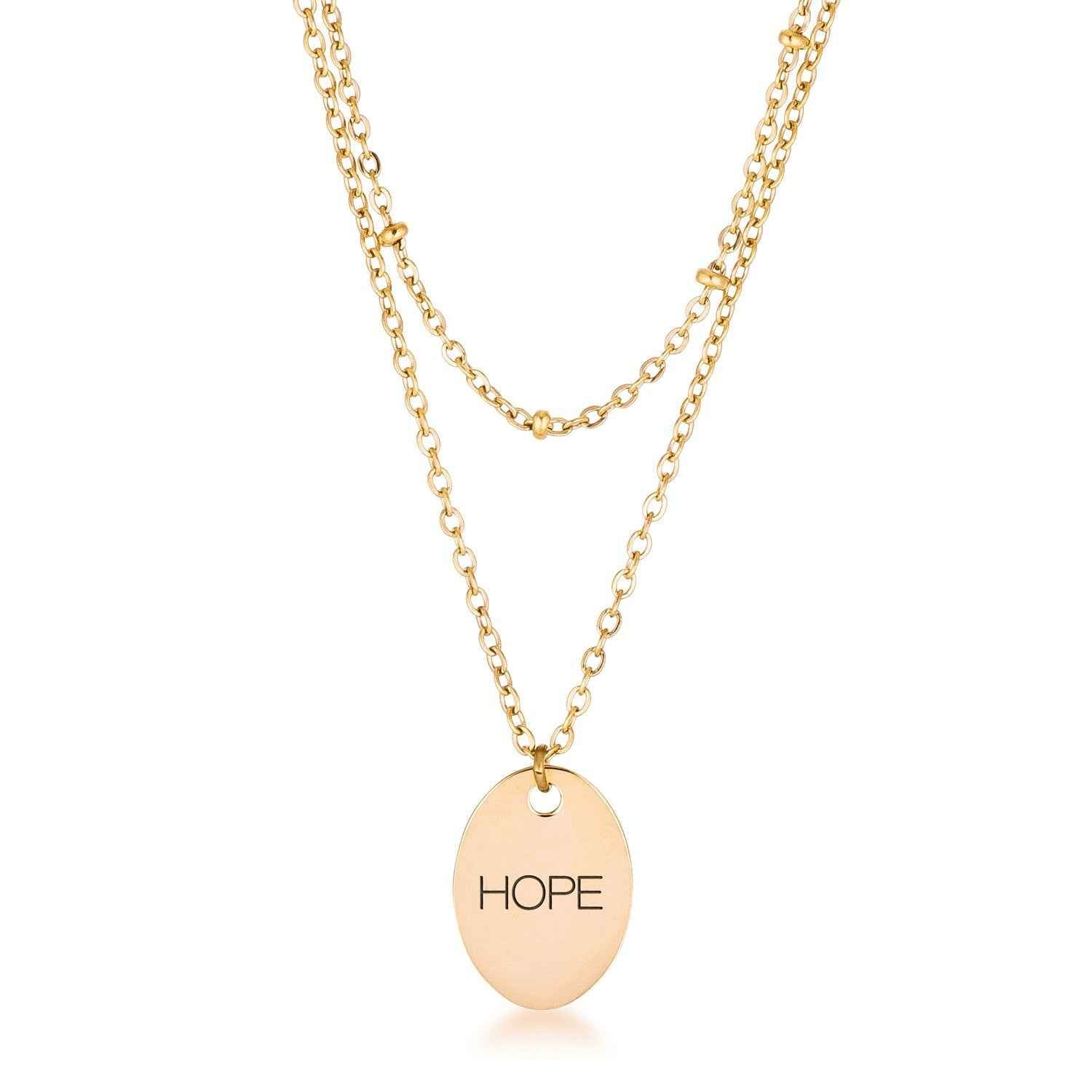 Double Chain HOPE Necklace Gold