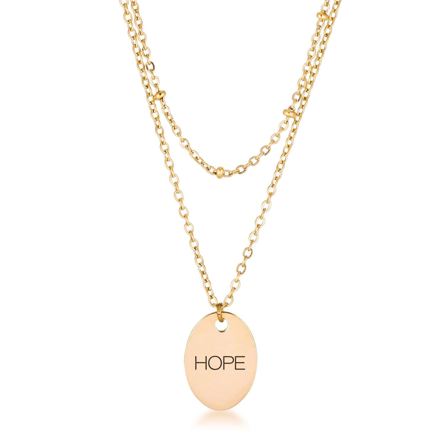Avera Double Chain Hope Necklace In Radiant Gold