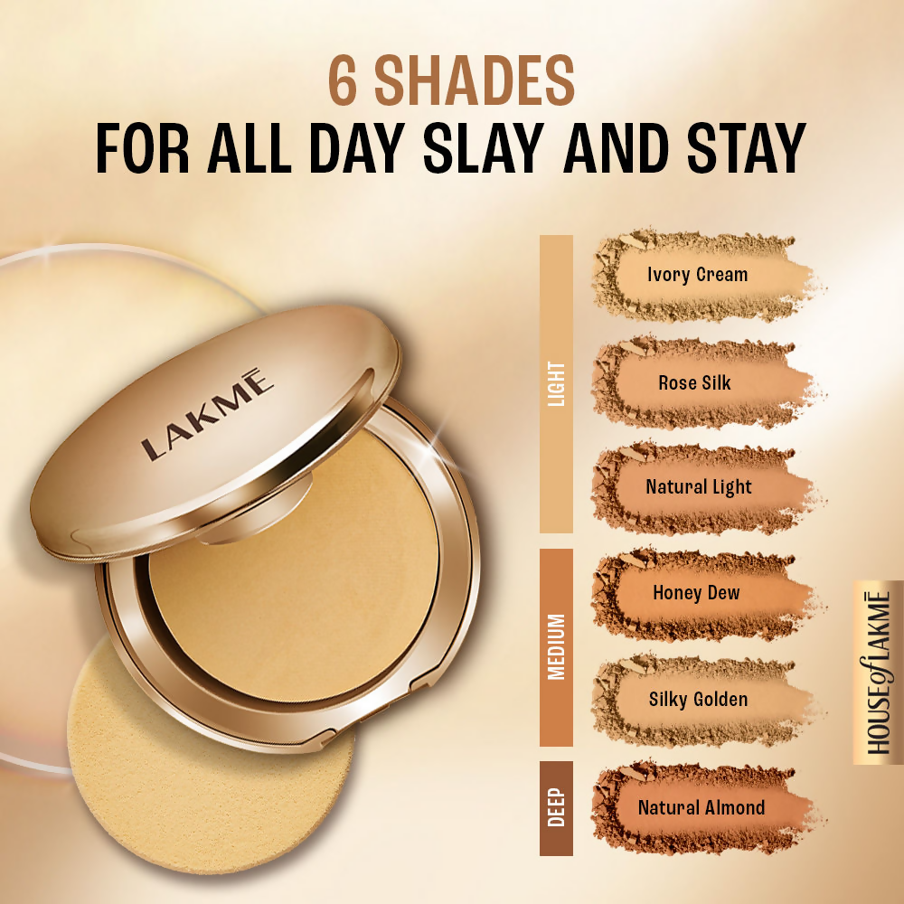 Lakme Powerplay Priming Powder Foundation, 3-In-1, Lasting Matte - Honey Dew