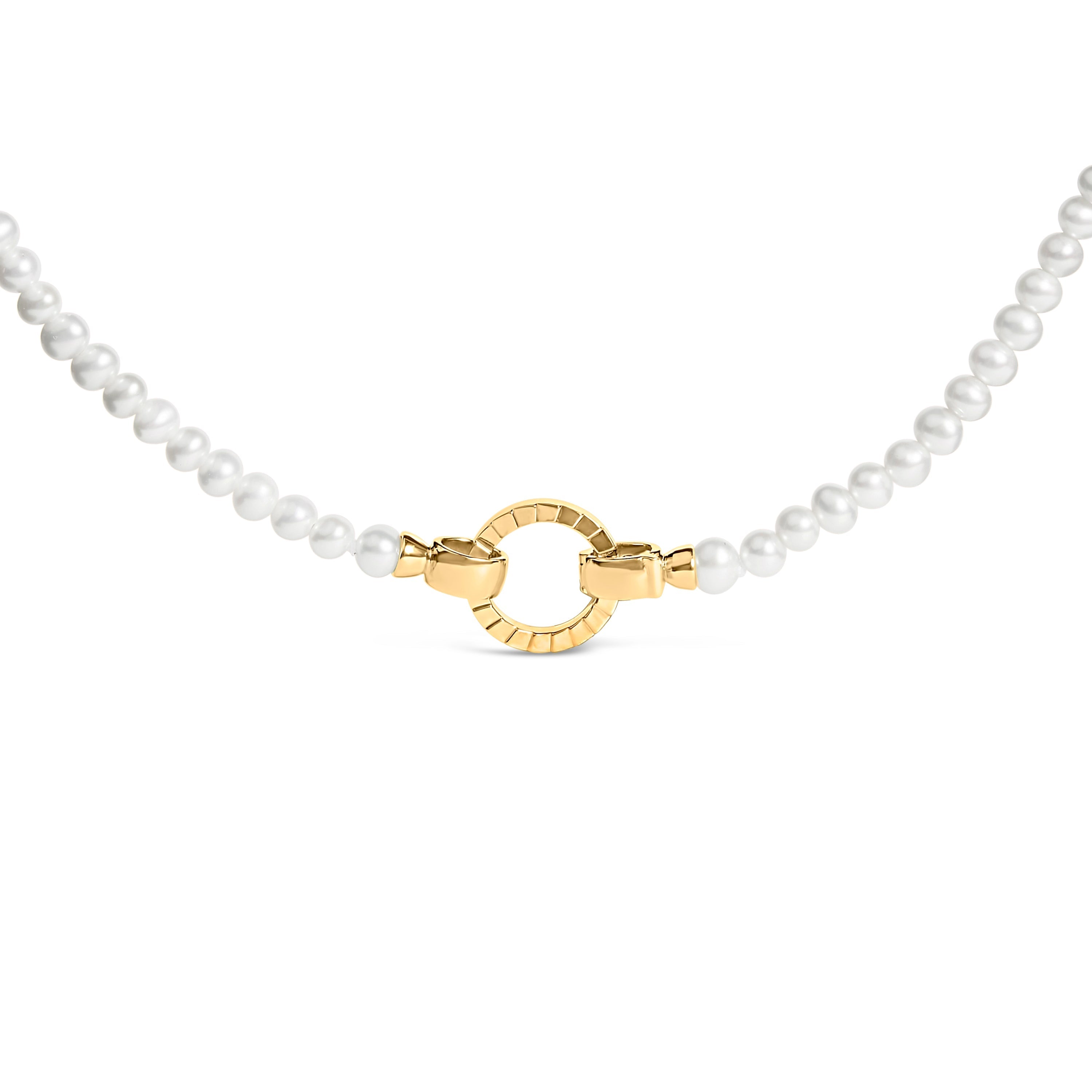 18K Yellow Gold Vermeil Pearl Strand Infinity Necklace DestGlow
